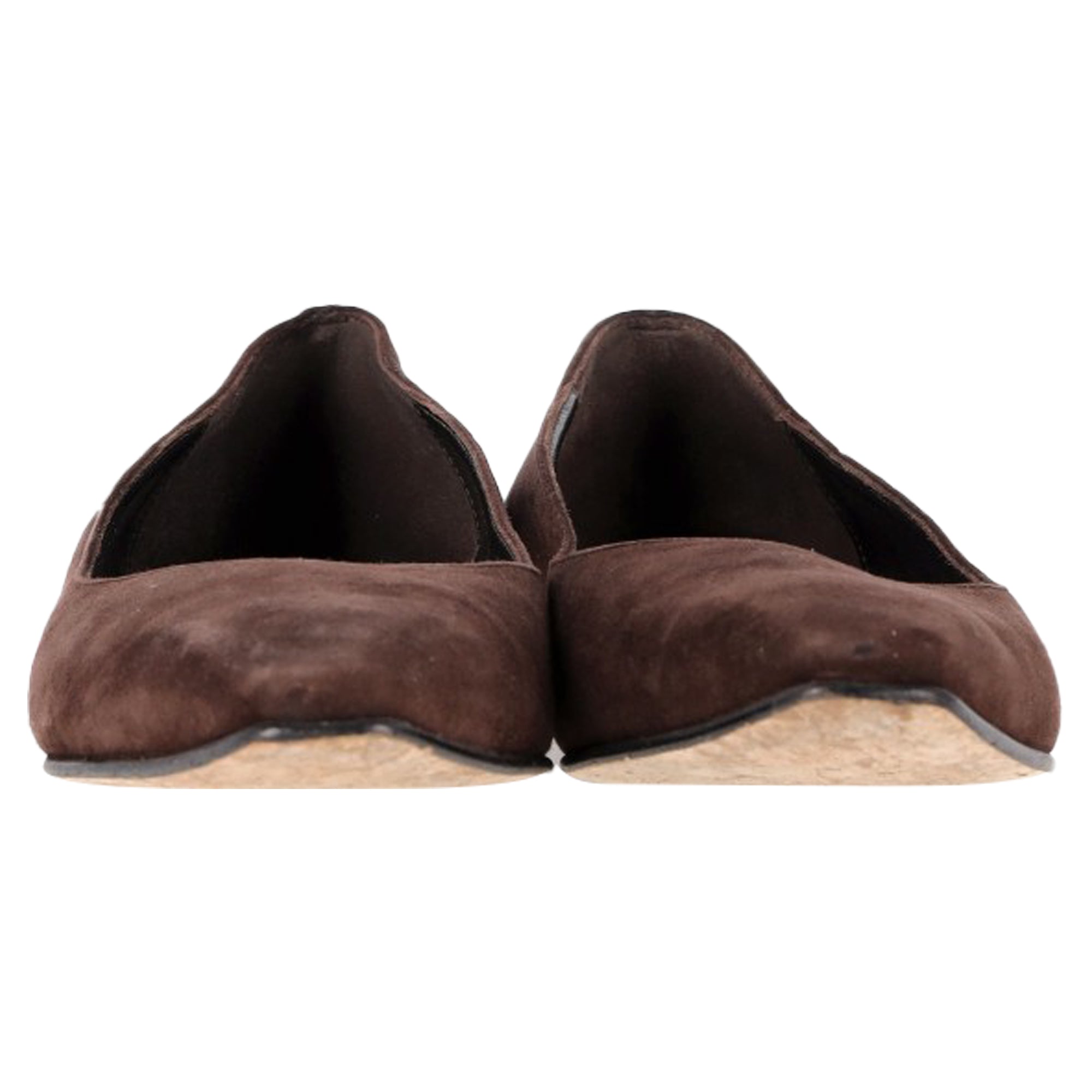Manolo Blahnik Gelista Ballet Flats in Brown Goat Suede
