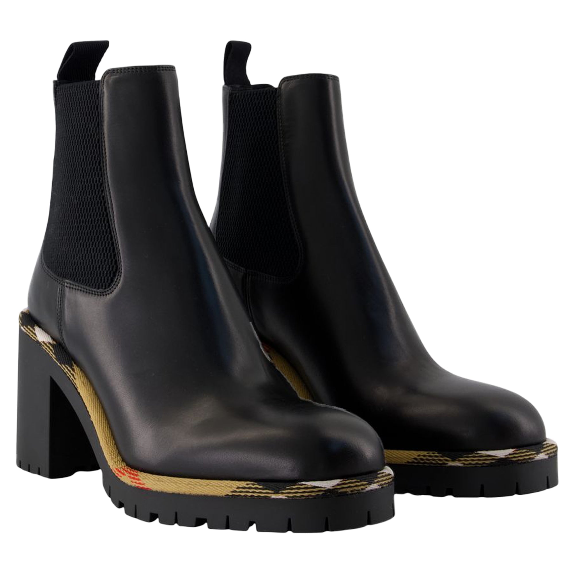 Women's Gravel 70 Ankle Boots - Burberry - Leather - Black