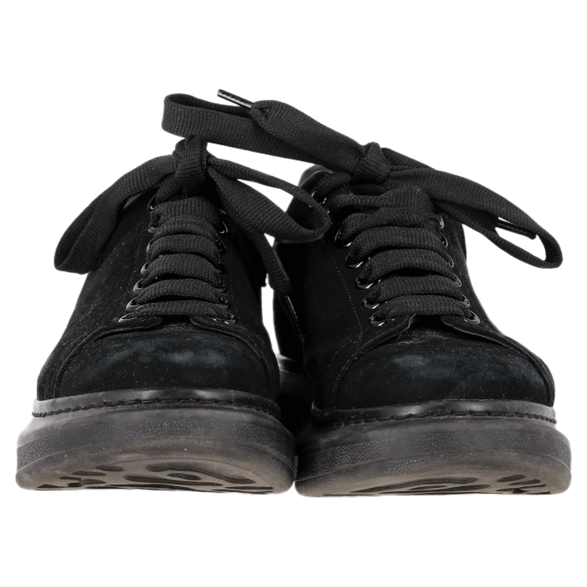 Women's Alexander Mcqueen Oversized Sneakers in Triple Black Suede