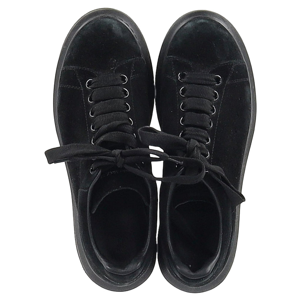 Women's Alexander Mcqueen Oversized Sneakers in Triple Black Suede