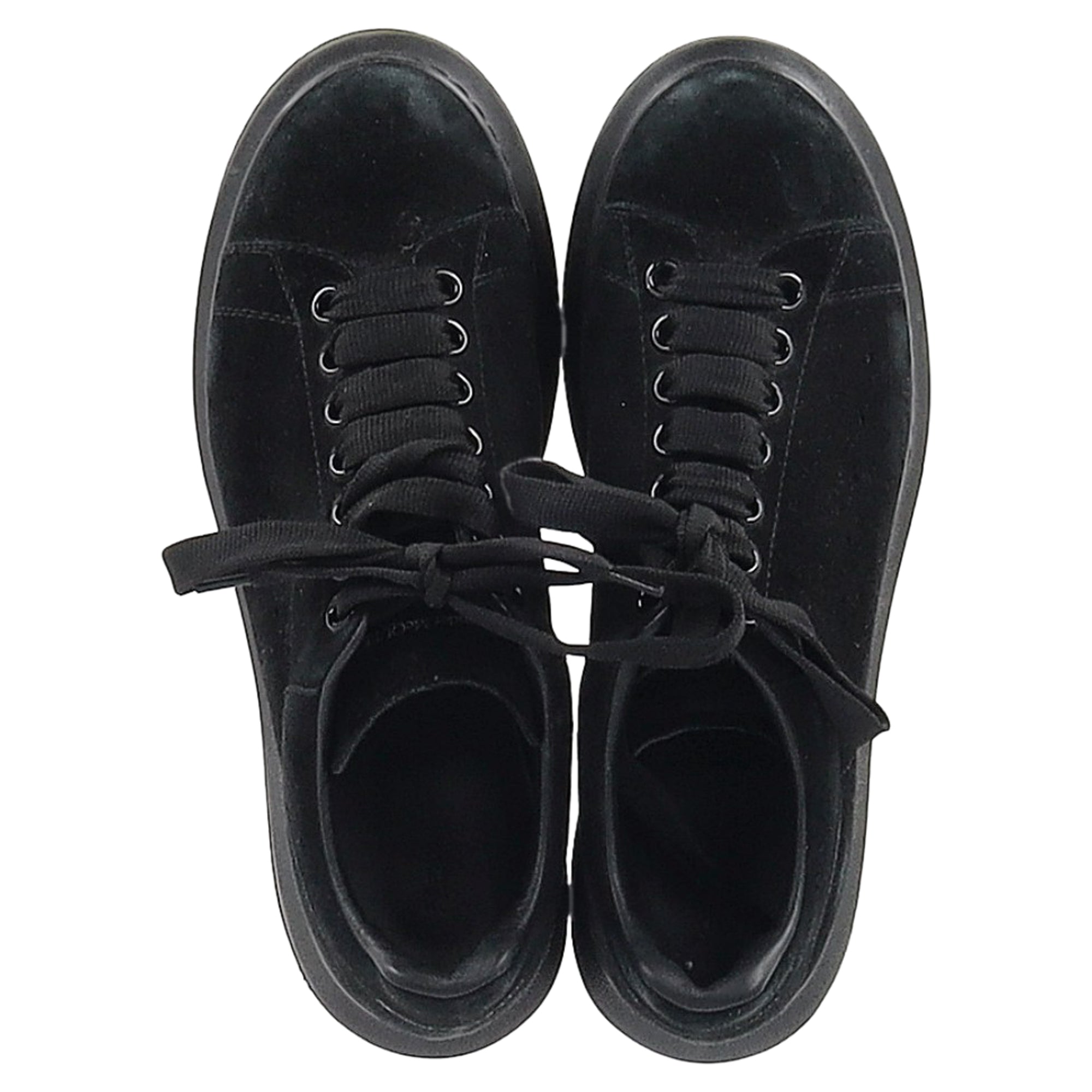 Women's Alexander Mcqueen Oversized Sneakers in Triple Black Suede