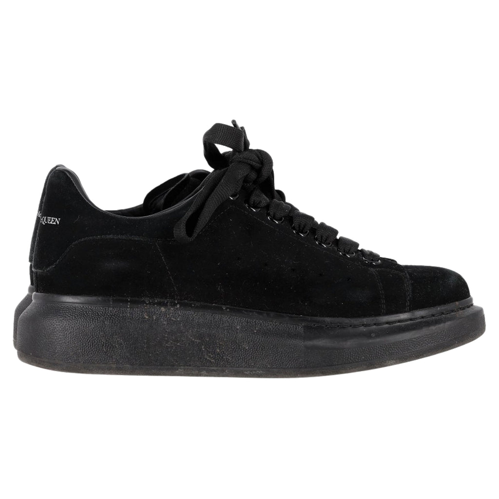 Women's Alexander Mcqueen Oversized Sneakers in Triple Black Suede
