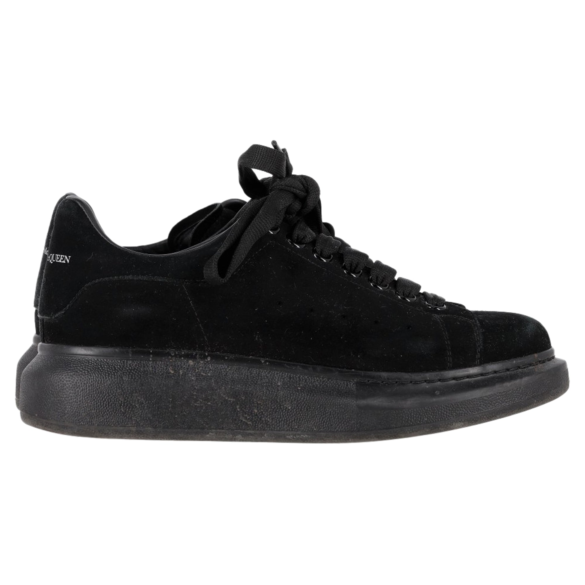 Women's Alexander Mcqueen Oversized Sneakers in Triple Black Suede