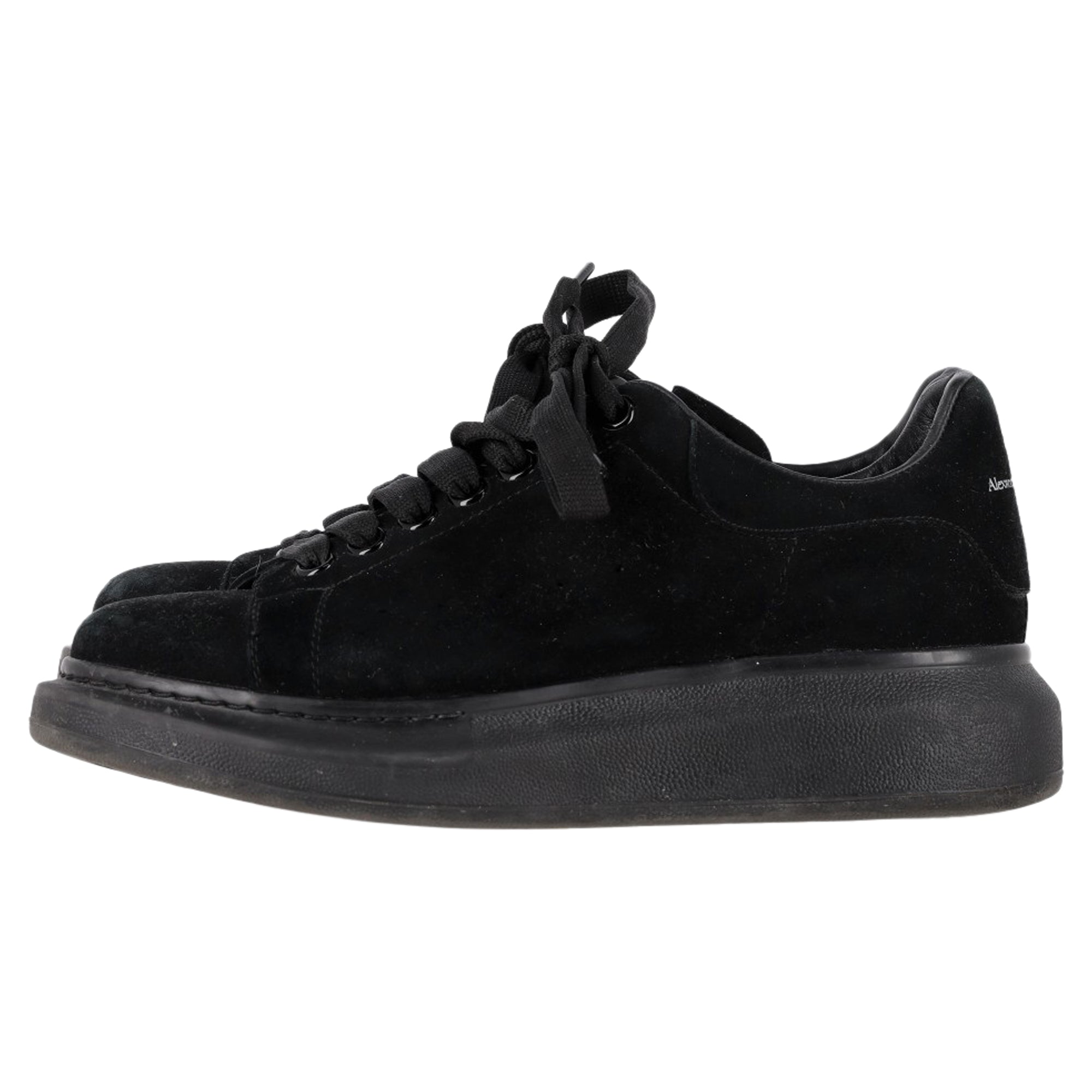 Women's Alexander Mcqueen Oversized Sneakers in Triple Black Suede
