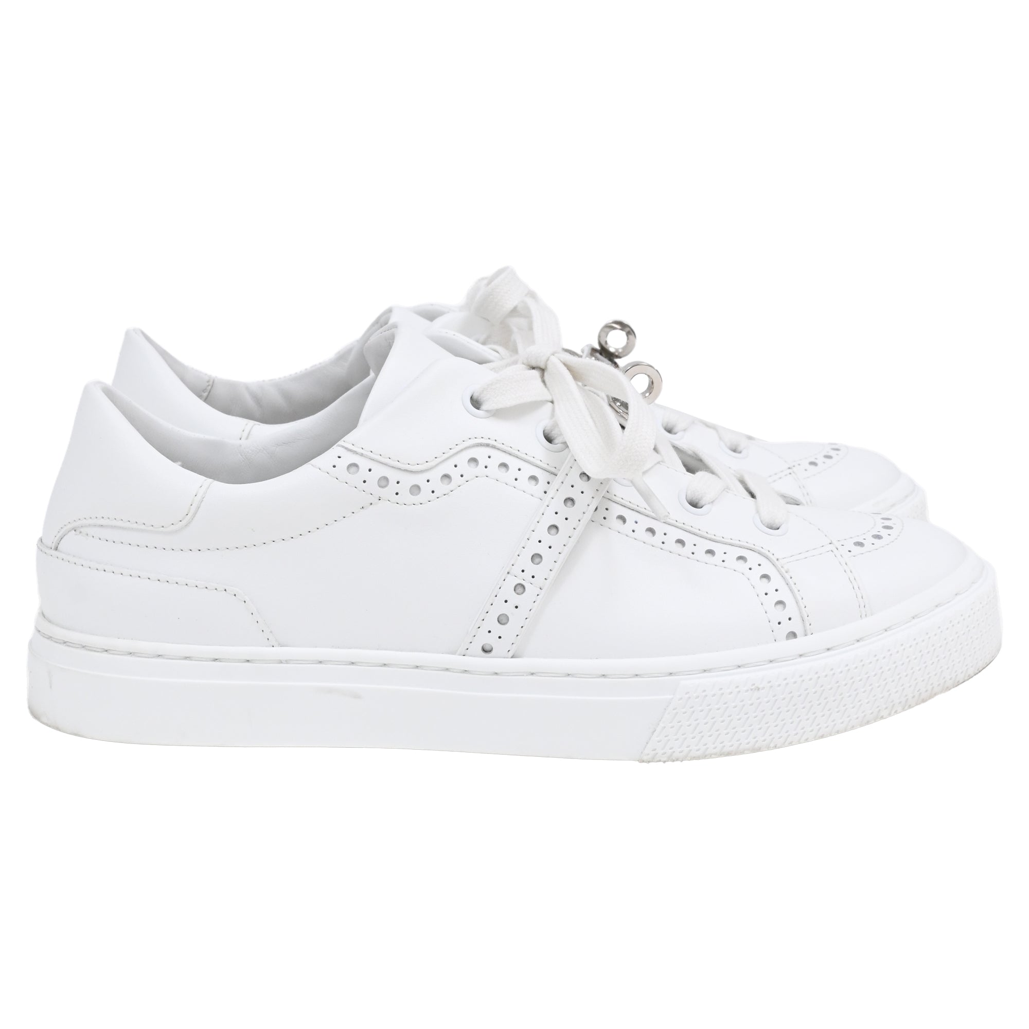 Hermès Day Low Top Sneakers in White Leather