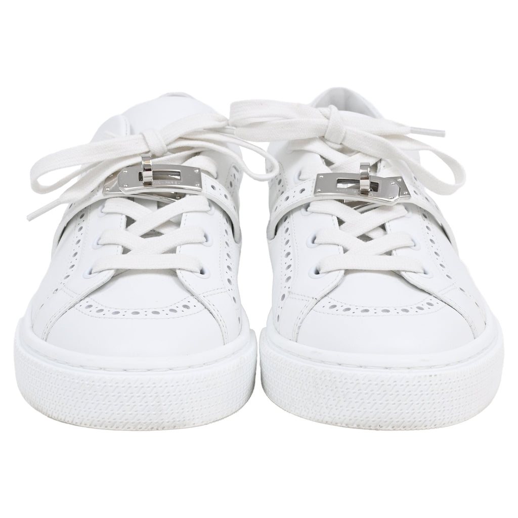 Hermès Day Low Top Sneakers in White Leather
