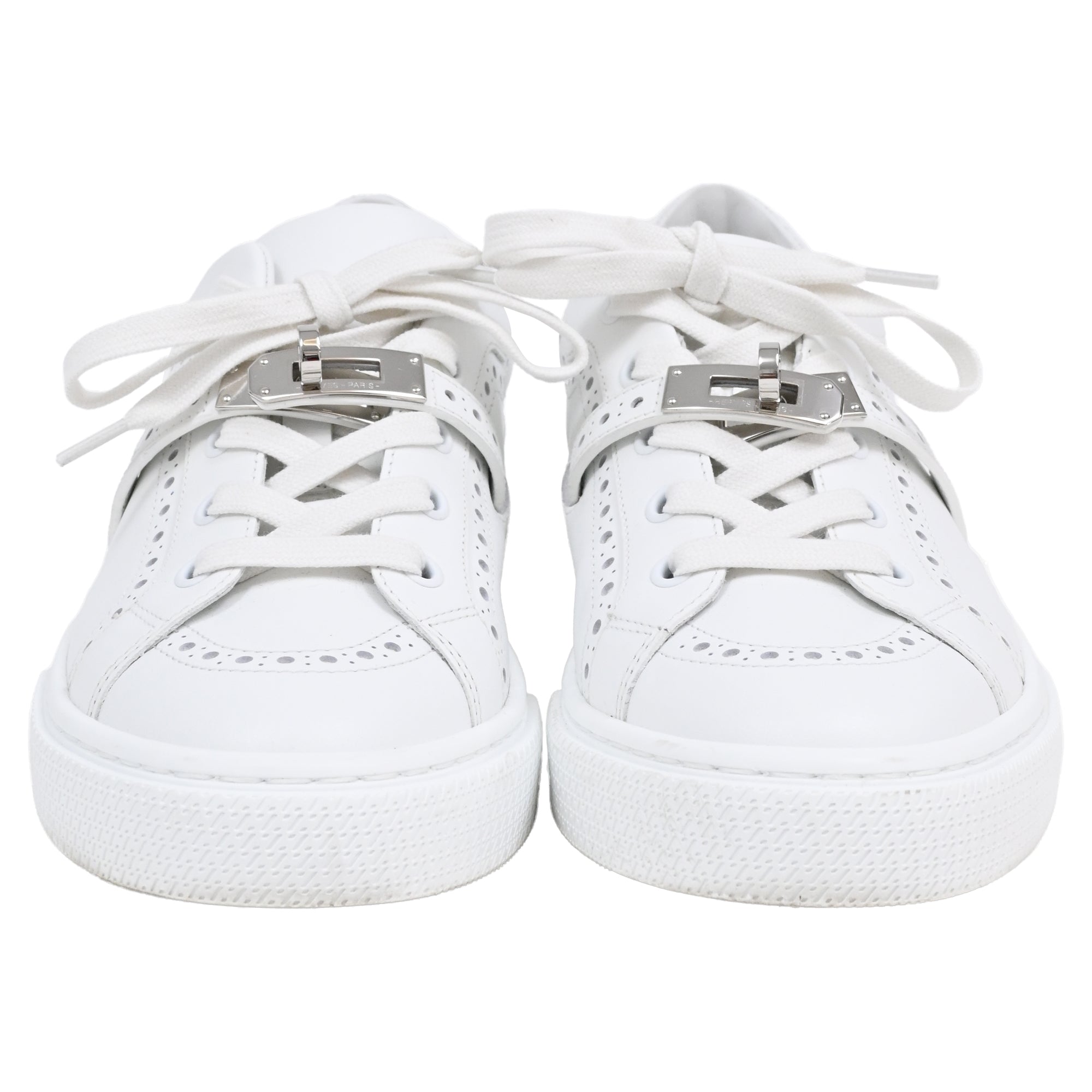 Hermès Day Low Top Sneakers in White Leather