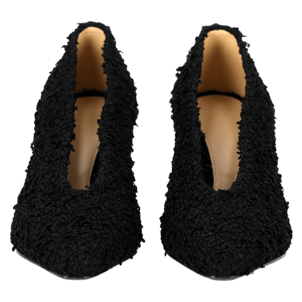 Women's Bottega Veneta Almond Tweed Pumps in Black Wool Tweed