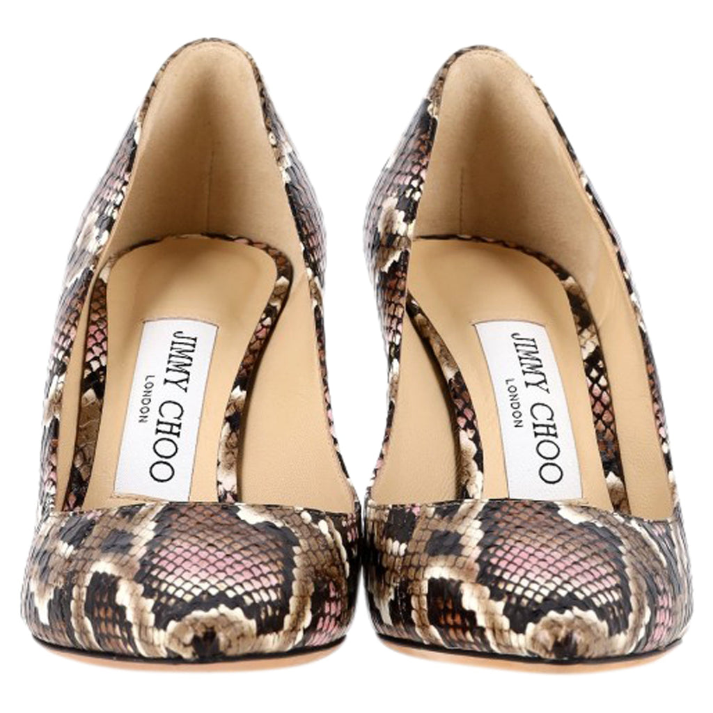 Jimmy Choo Romy Snake Embossed Pumps In Animal Print Leather