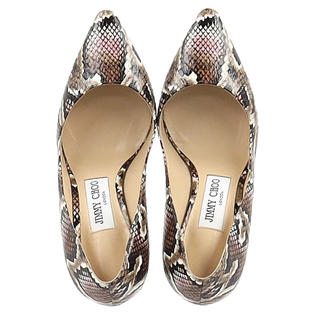 Jimmy Choo Romy Snake Embossed Pumps In Animal Print Leather
