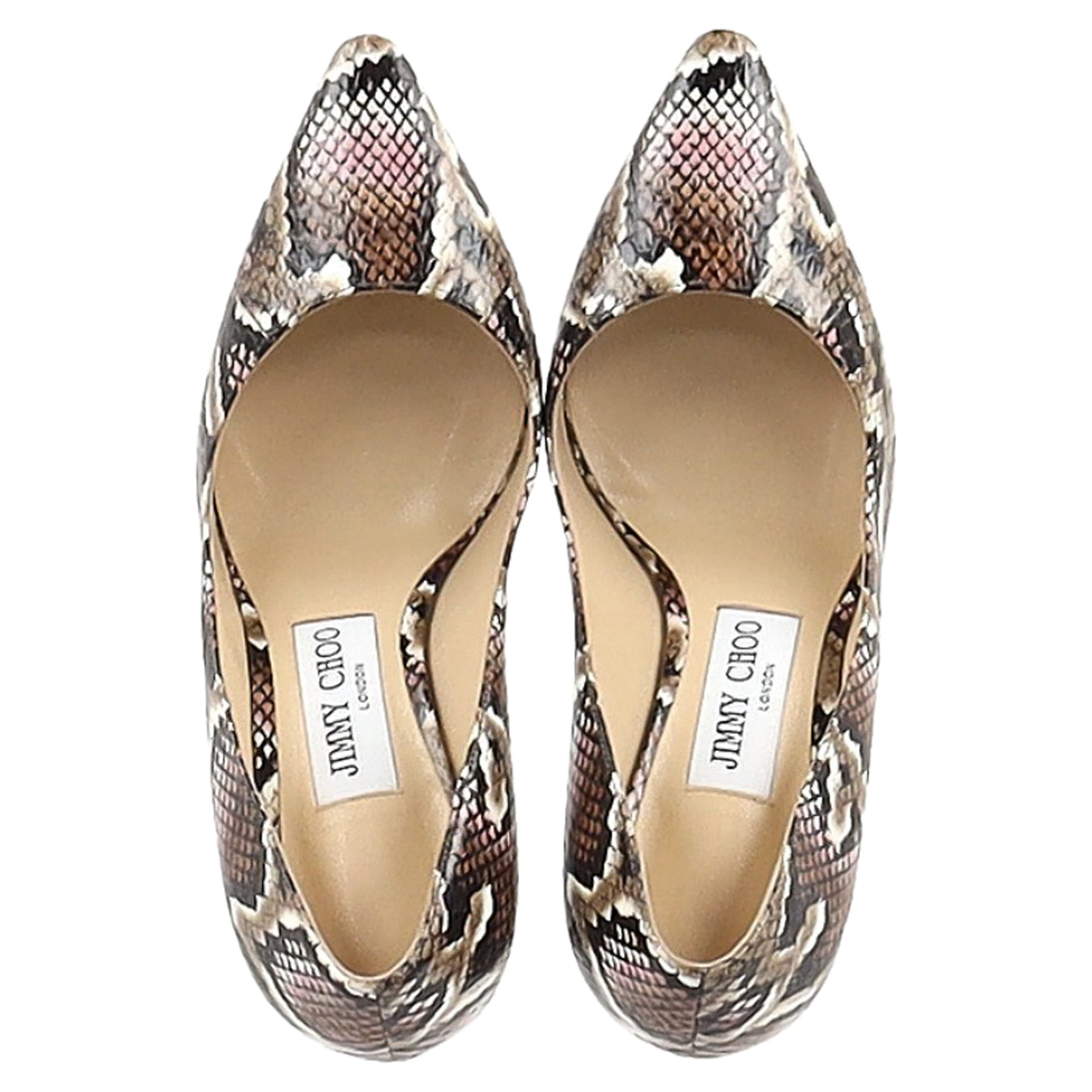 Jimmy Choo Romy Snake Embossed Pumps In Animal Print Leather
