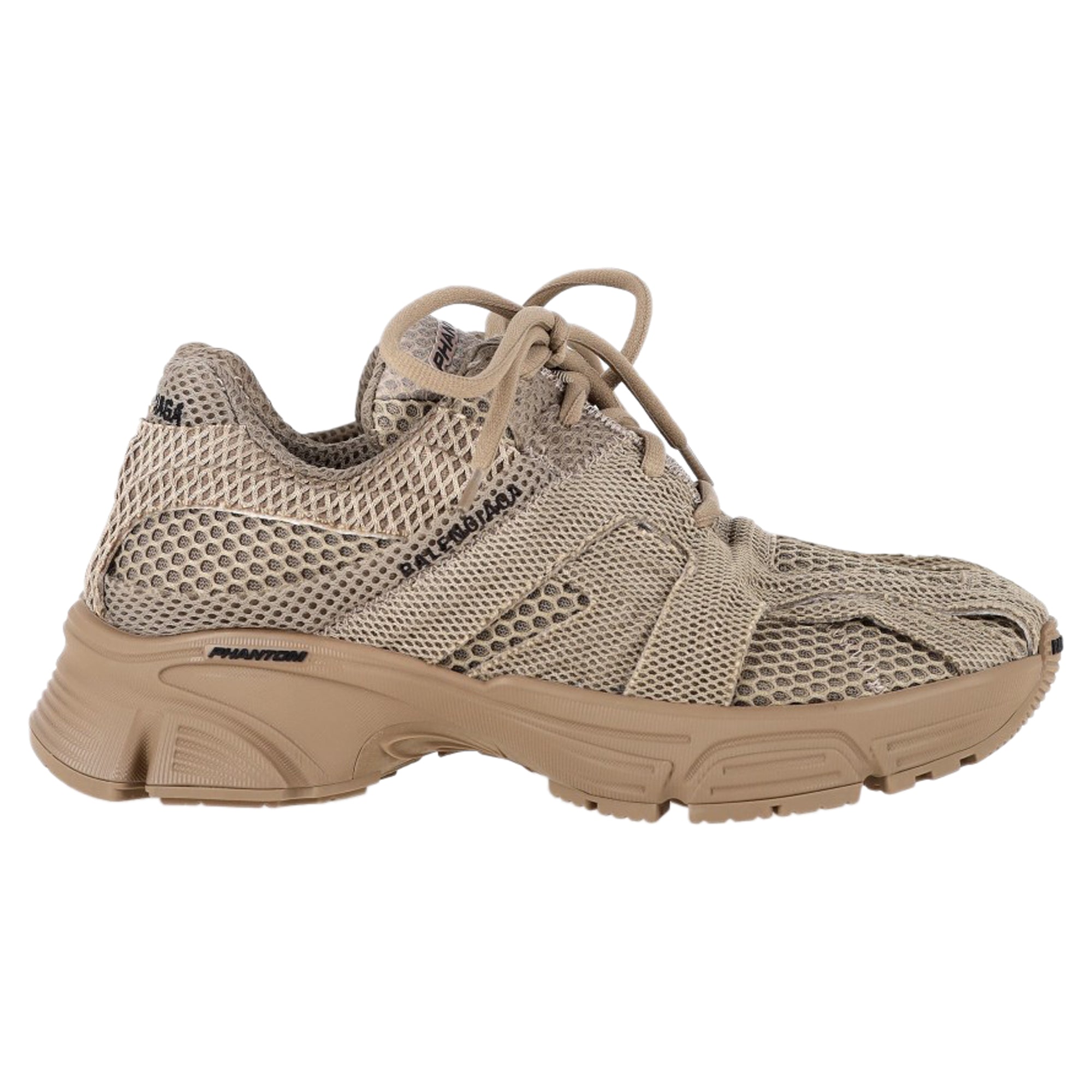 Women's Balenciaga Phantom Sneakers in Beige Polyester