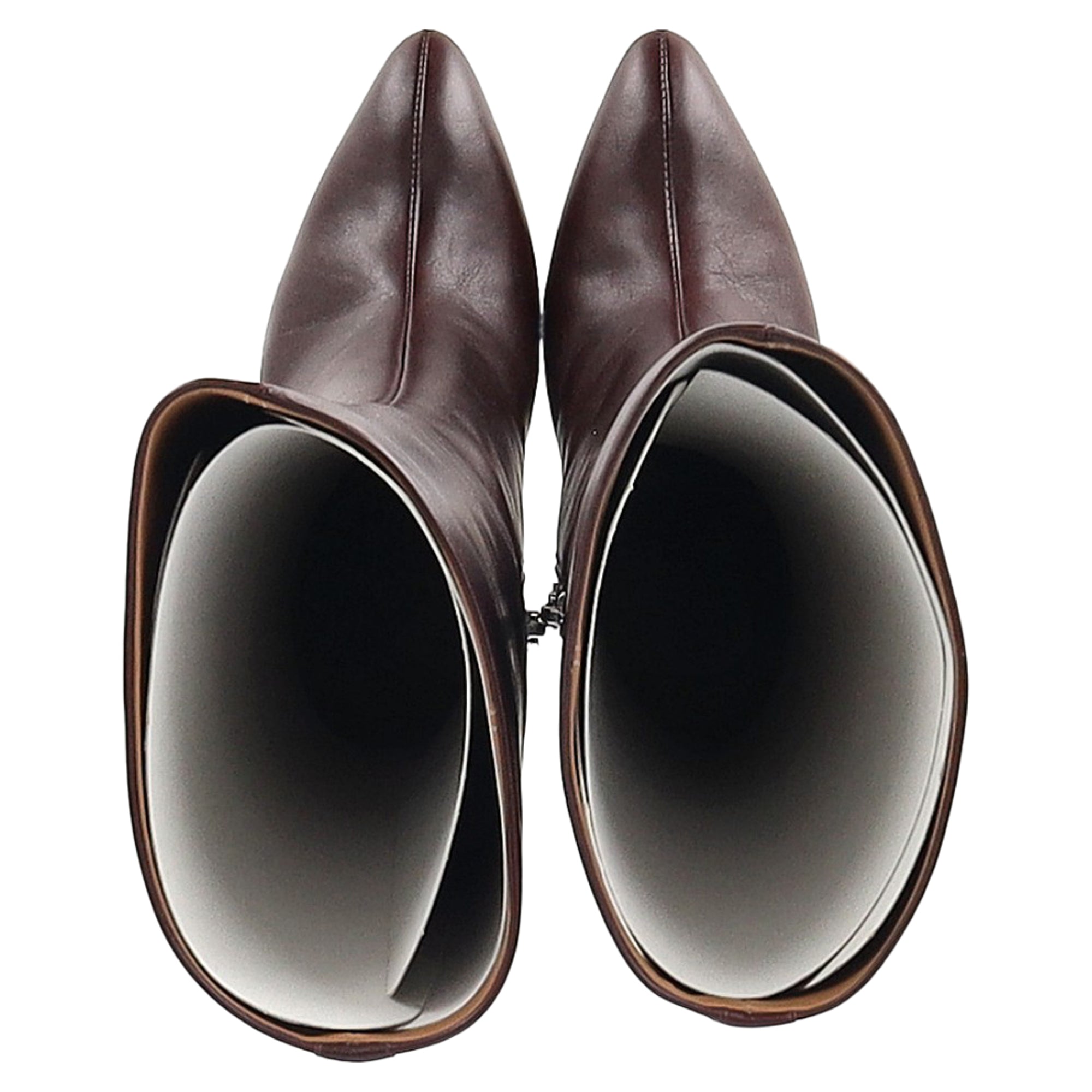 Chloé Block-Heel Knee-High Boots in Burgundy Leather