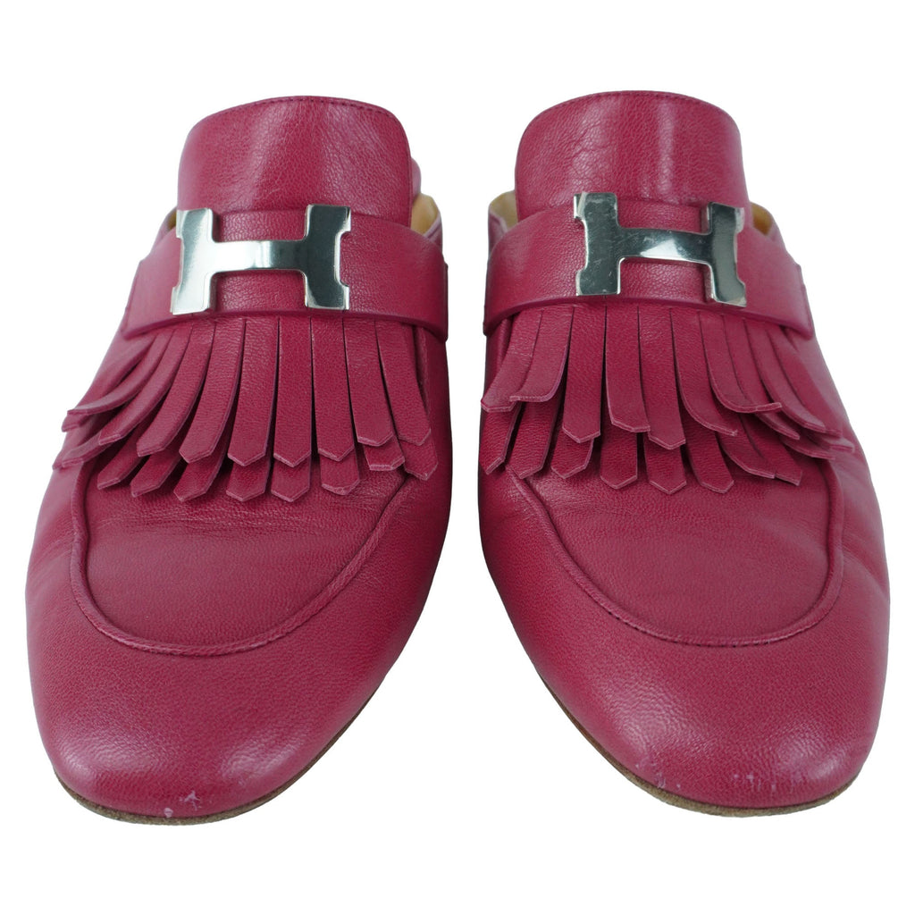 Hermes Pink Rivoli Mules