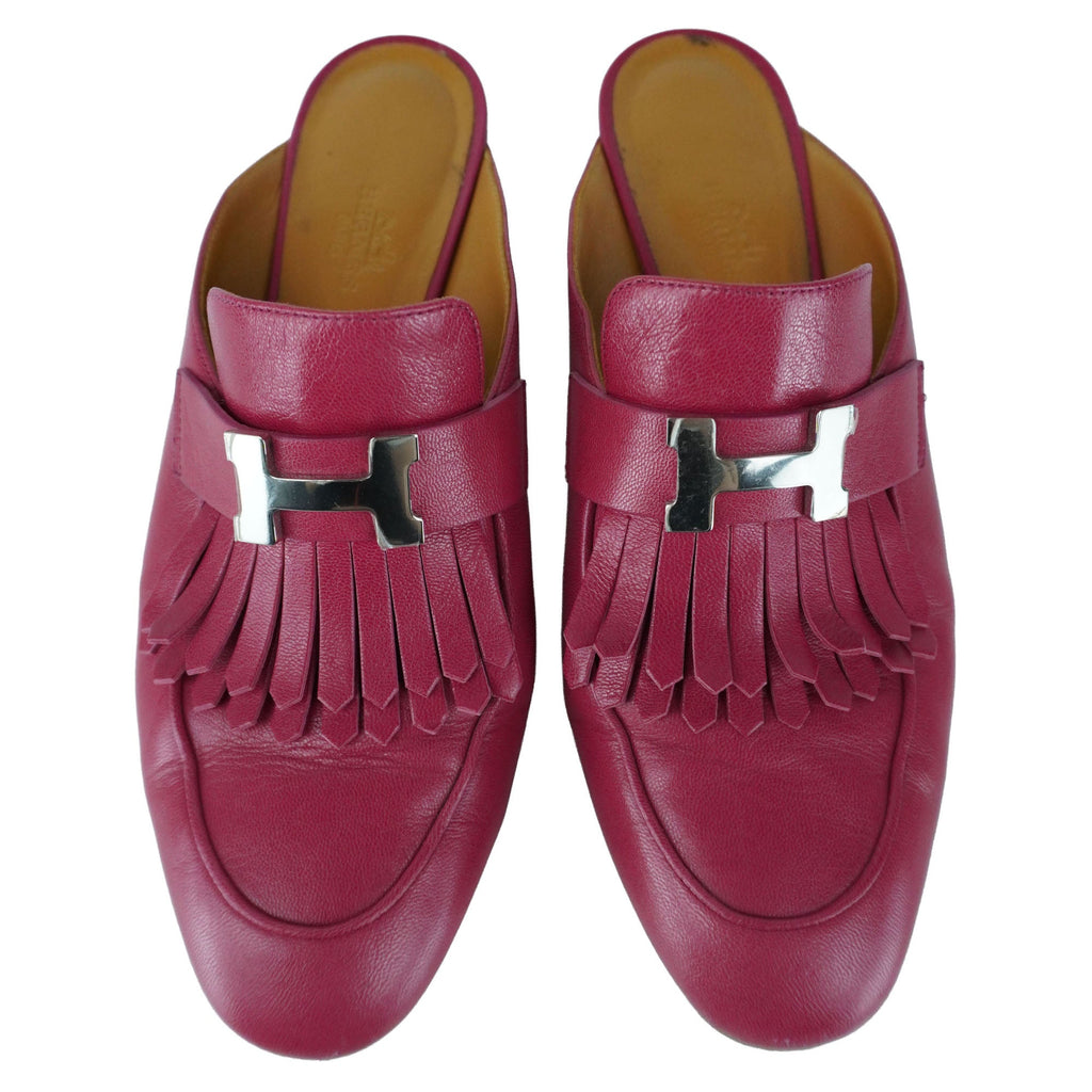 Hermes Pink Rivoli Mules