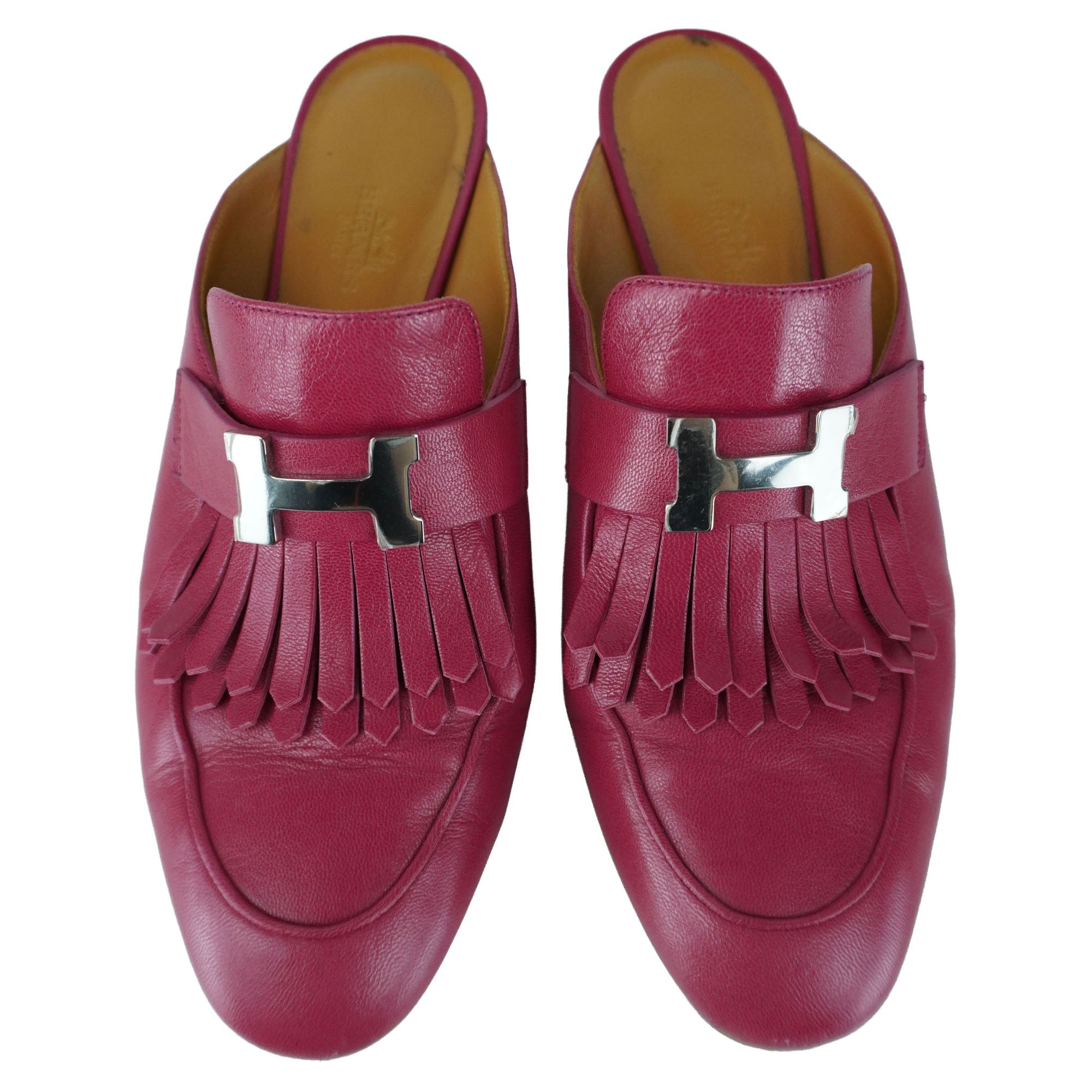 Hermes Pink Rivoli Mules