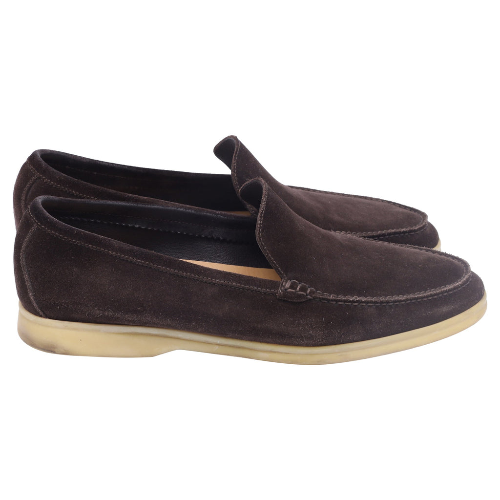 Loro Piana Summer Walk Loafers in Brown Suede