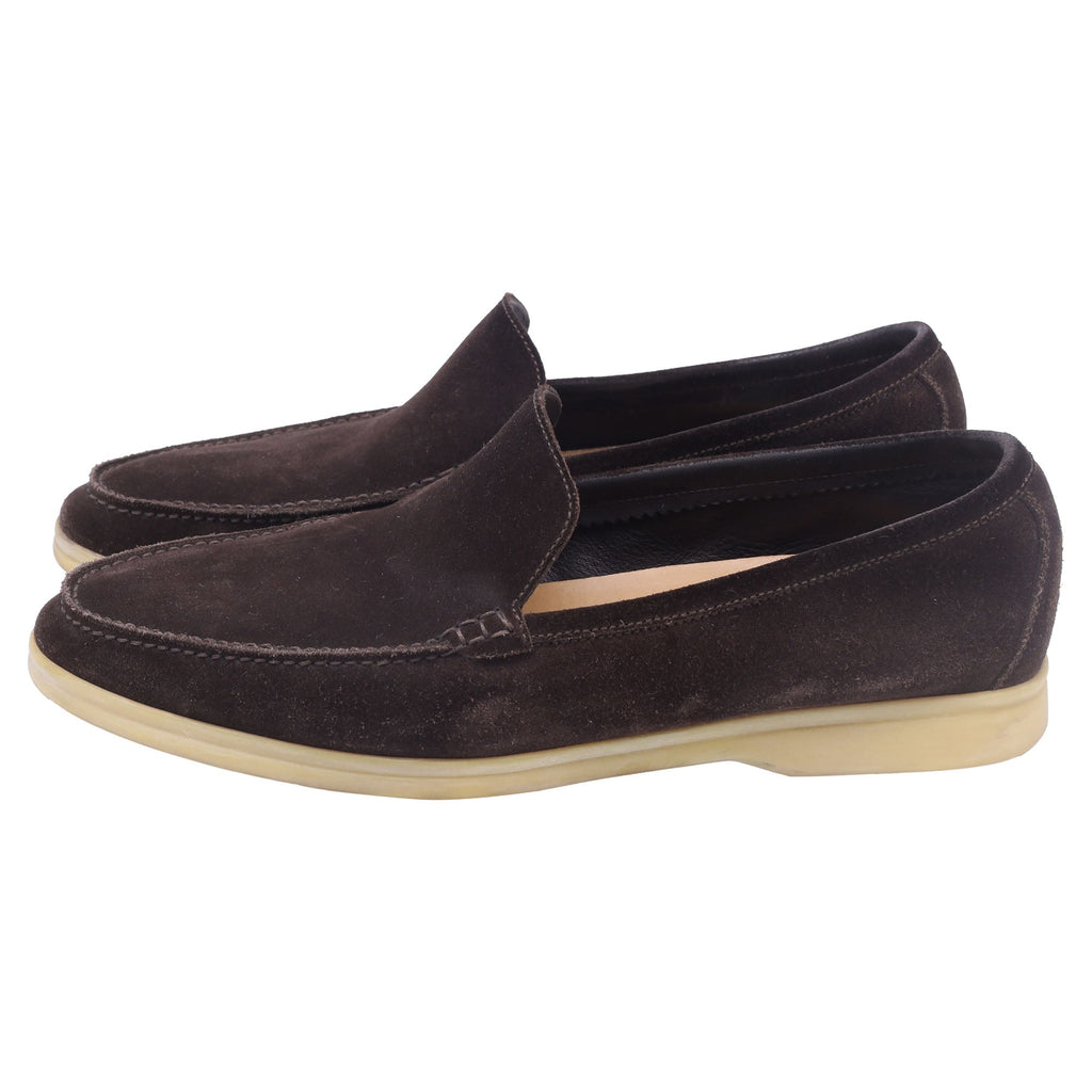 Loro Piana Summer Walk Loafers in Brown Suede