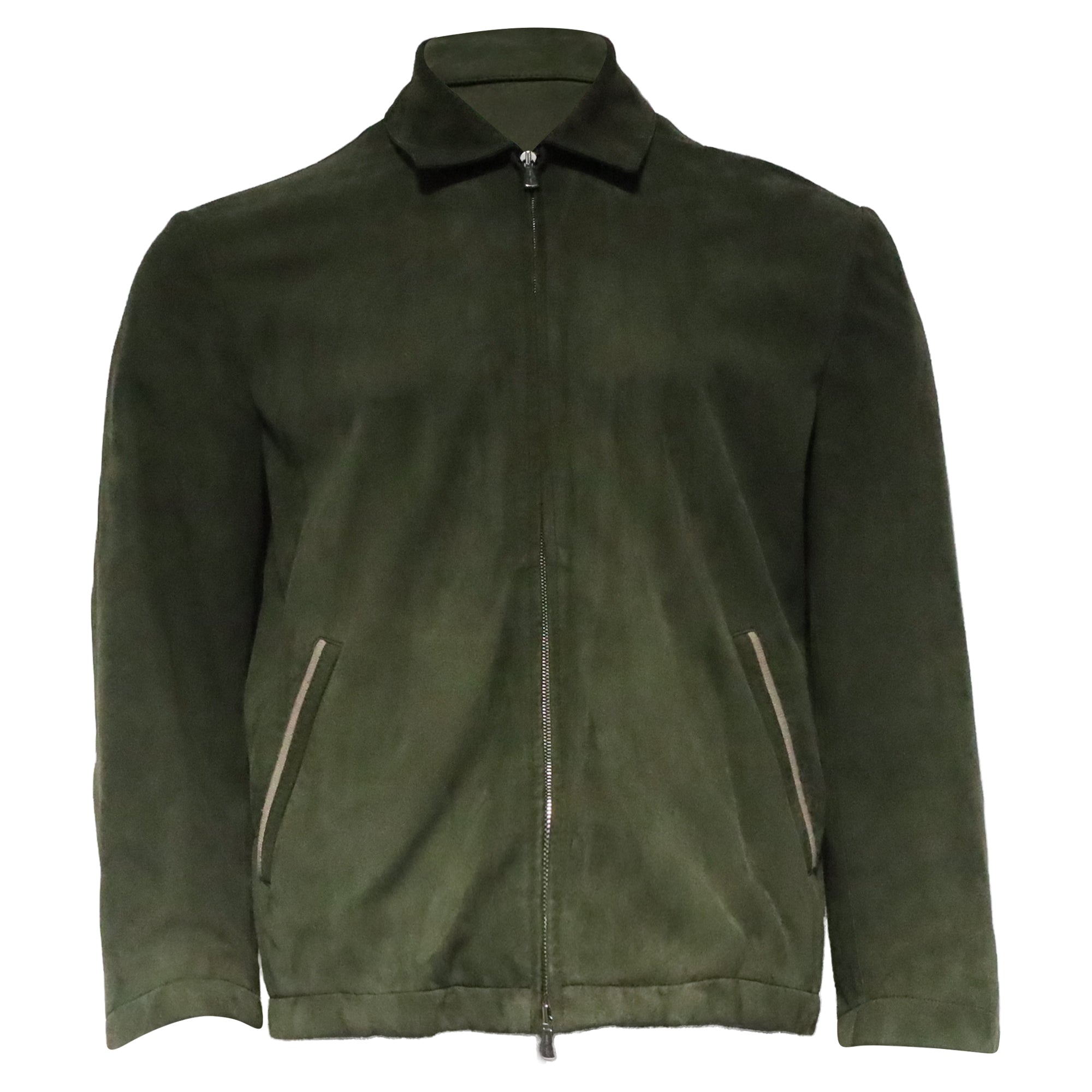 Loro Piana Zipped Jacket in Green Lambskin