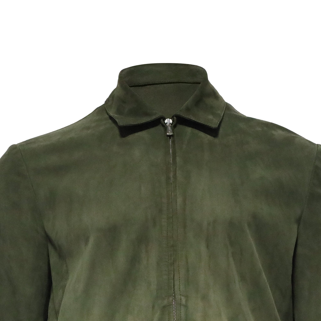 Loro Piana Zipped Jacket in Green Lambskin