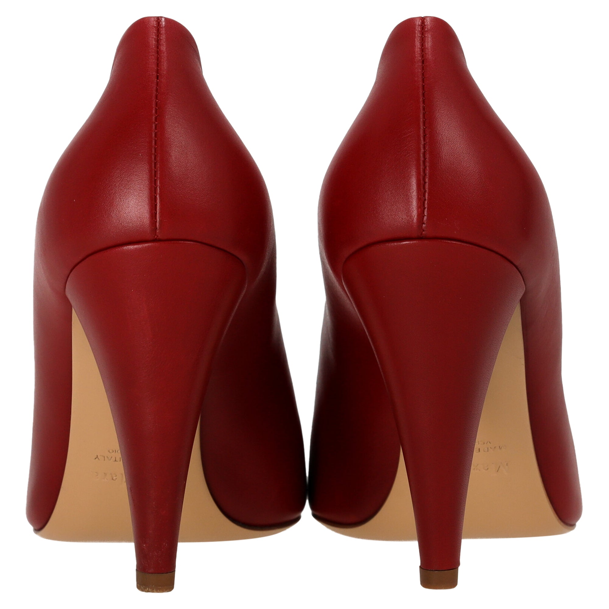 Max Mara Pointed Toe Pumps in Red Leather