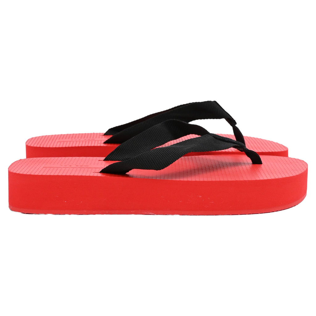 Women's The Row Dune Platform Flip Flops in Red Rubber