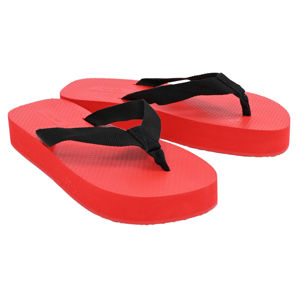 Women's The Row Dune Platform Flip Flops in Red Rubber