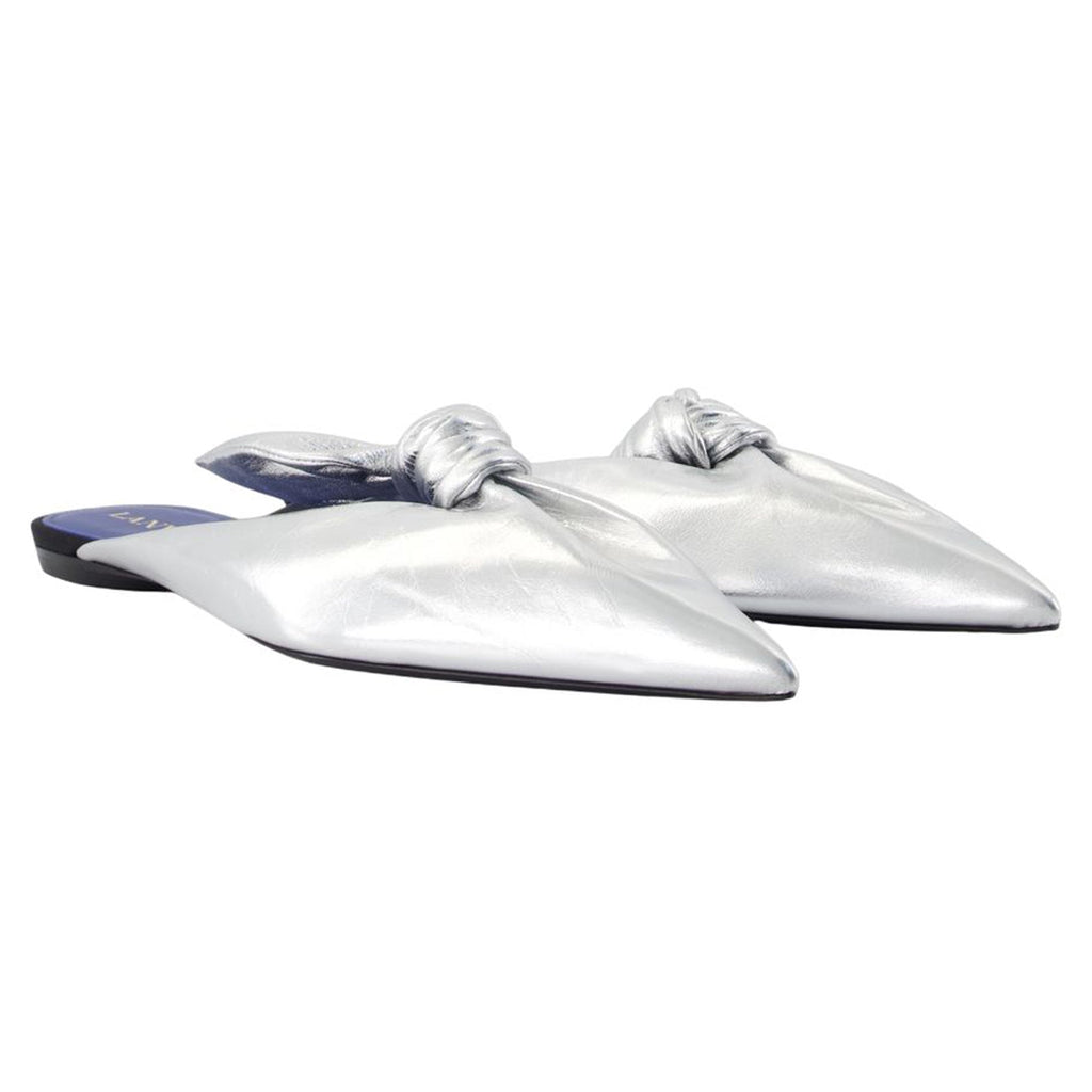 Women's Bow Mules - Lanvin - Leather - Silver