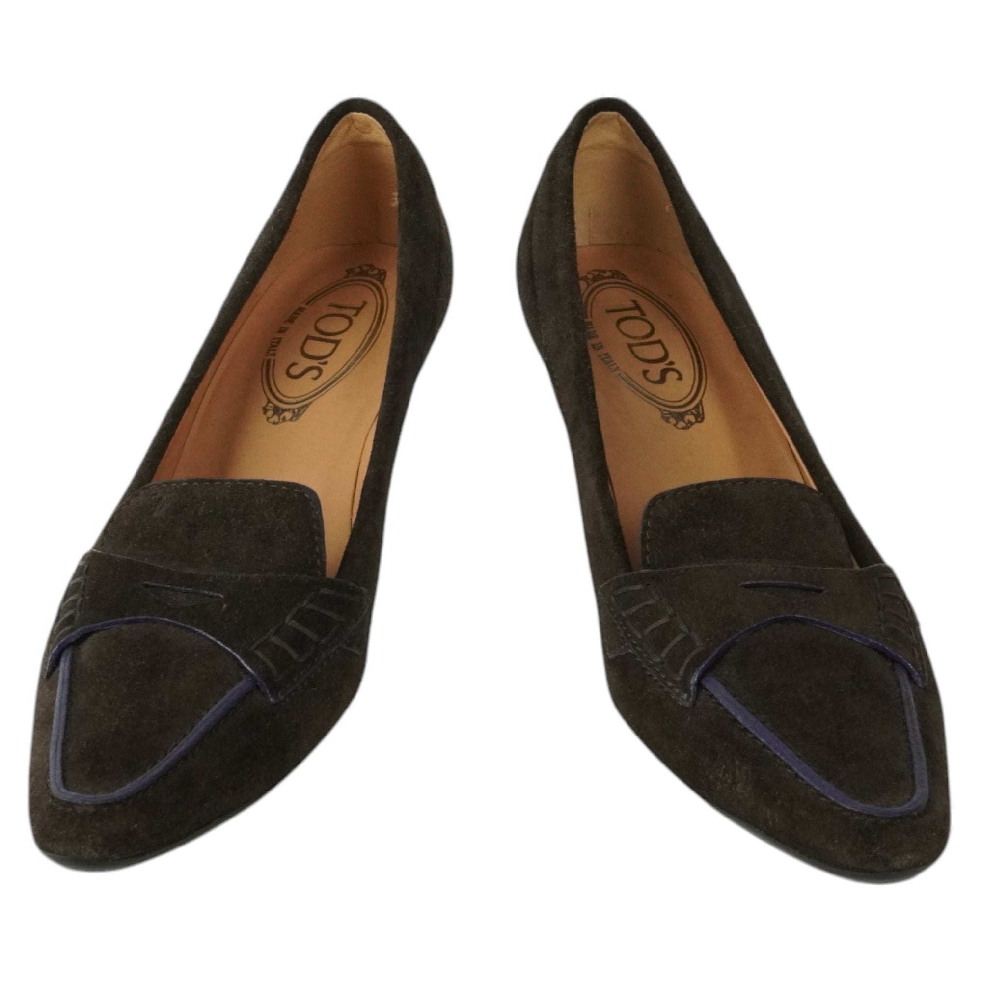 Women's Tod's Brown Suede Kitten Heels