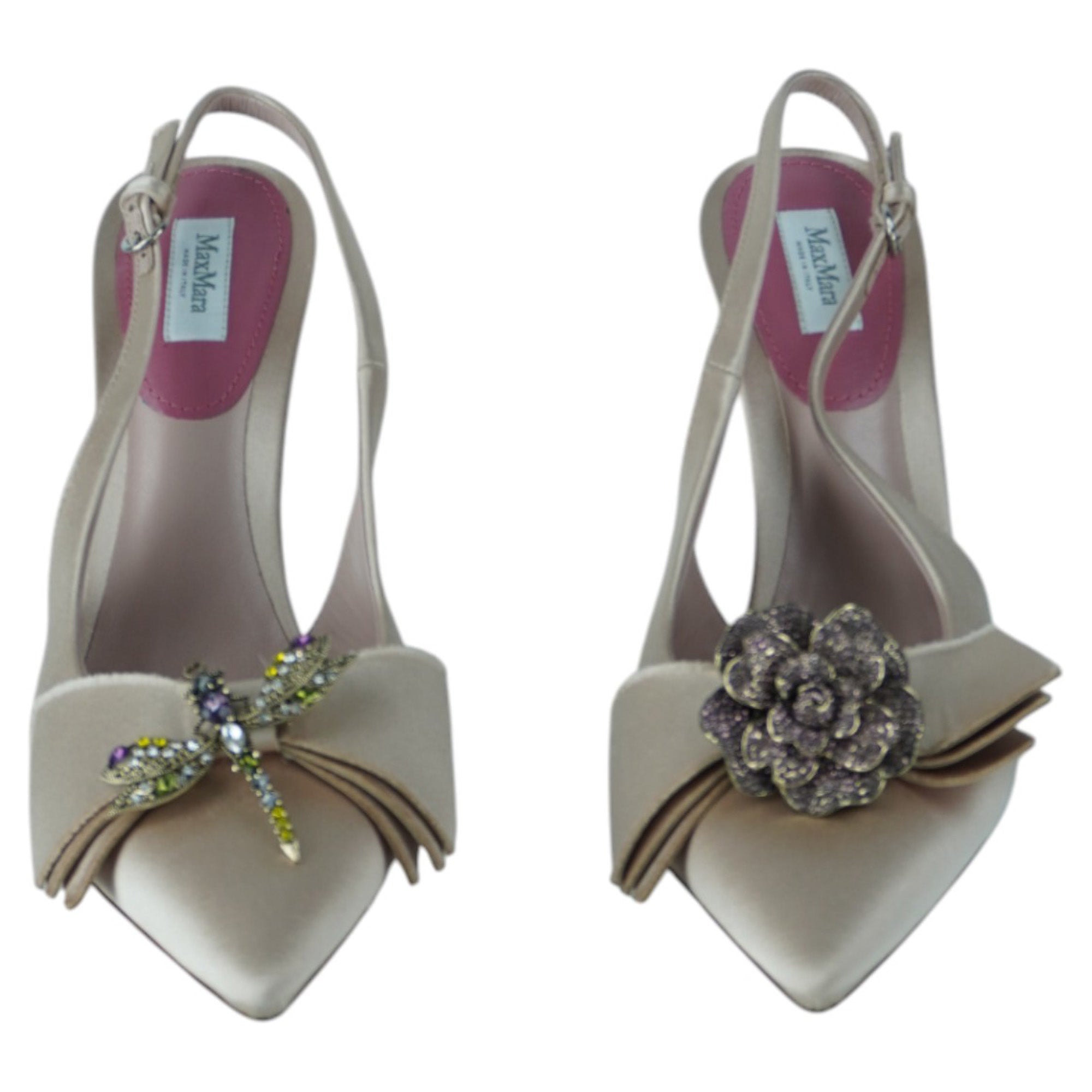 Women's Max Mara Bussola Satin Slingback Pumps