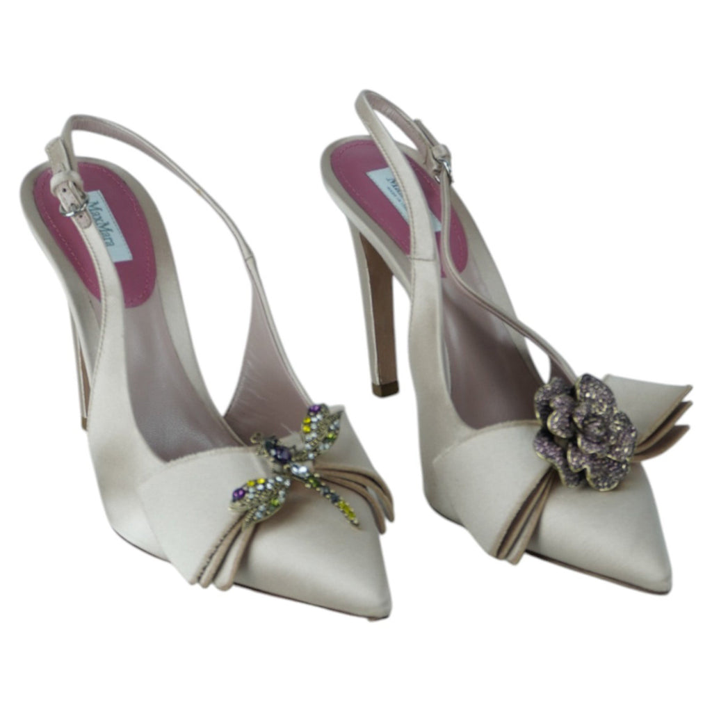 Women's Max Mara Bussola Satin Slingback Pumps