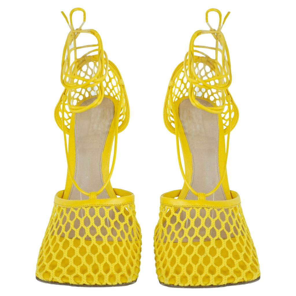 Bottega Veneta Stretch Cloth Yellow Sandals