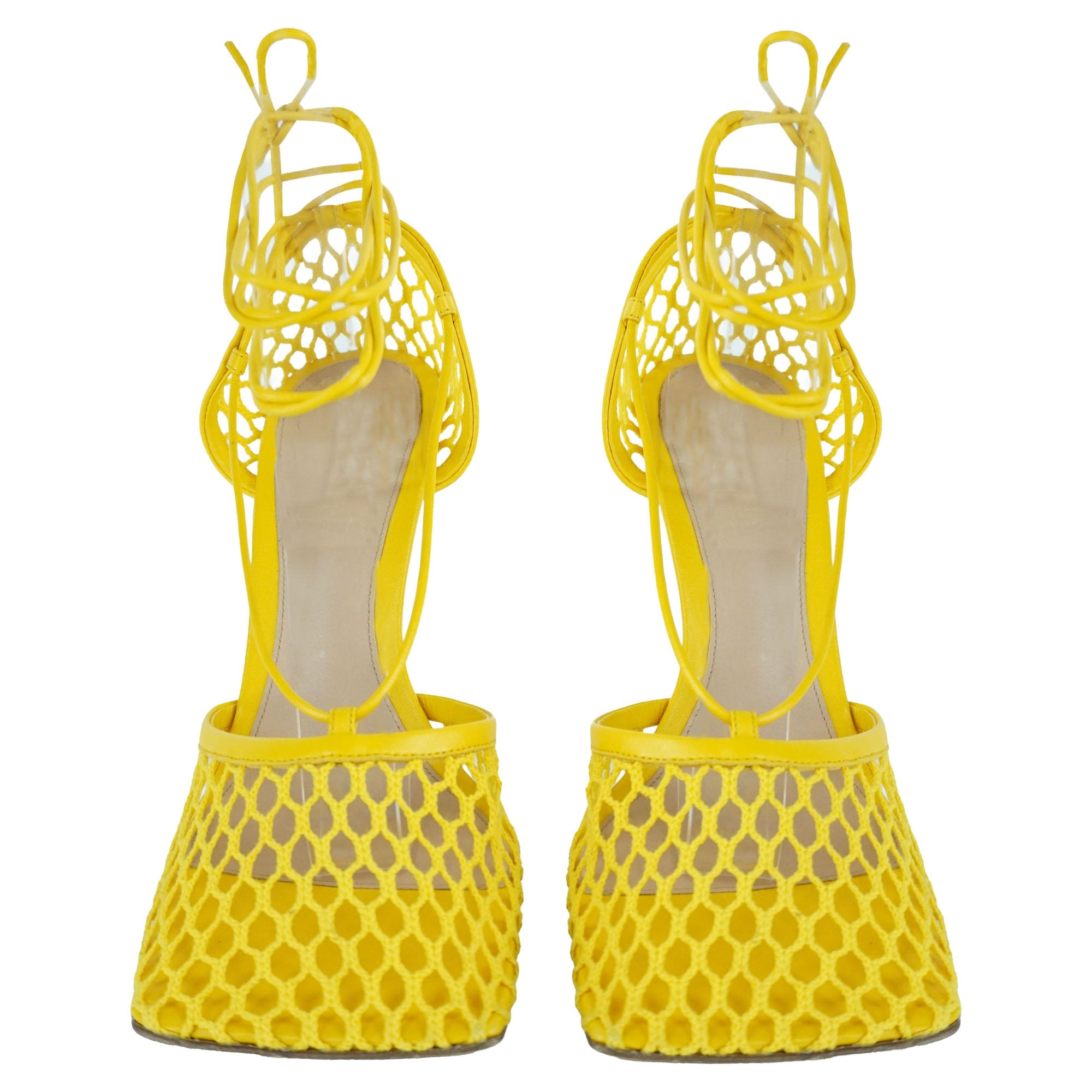 Bottega Veneta Stretch Cloth Yellow Sandals
