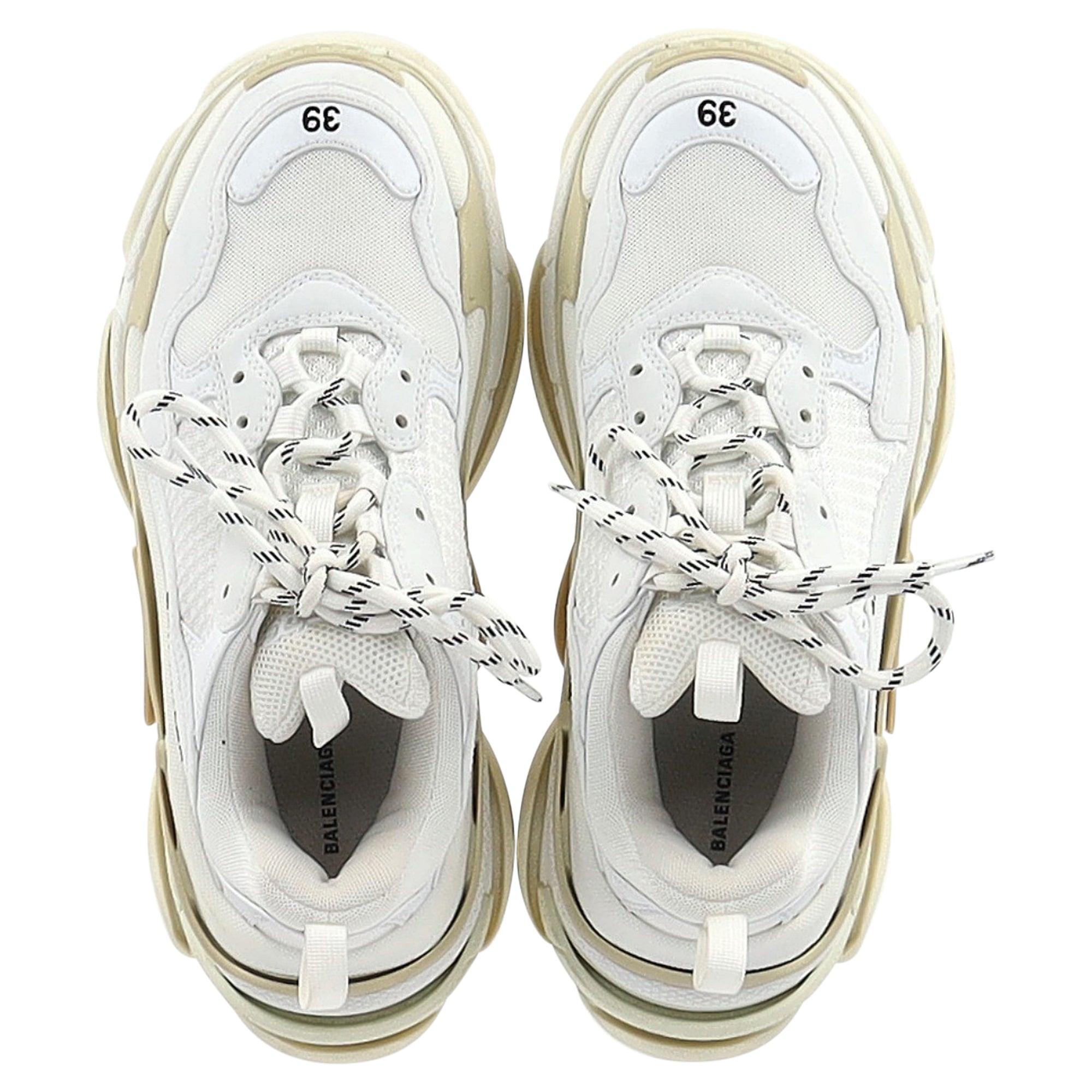 Women's Balenciaga Triple S Sneakers in White Polyester
