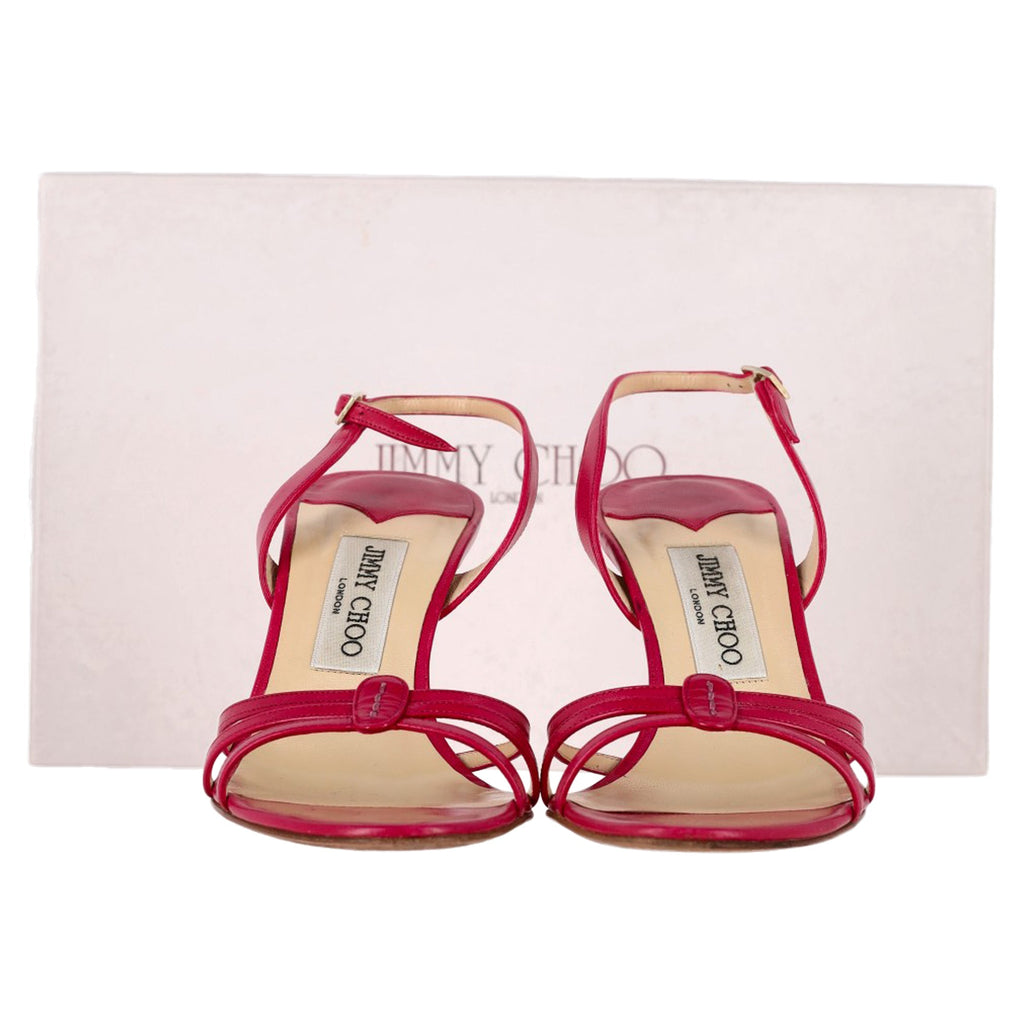 Jimmy Choo Slingback Sandals in Red Leather