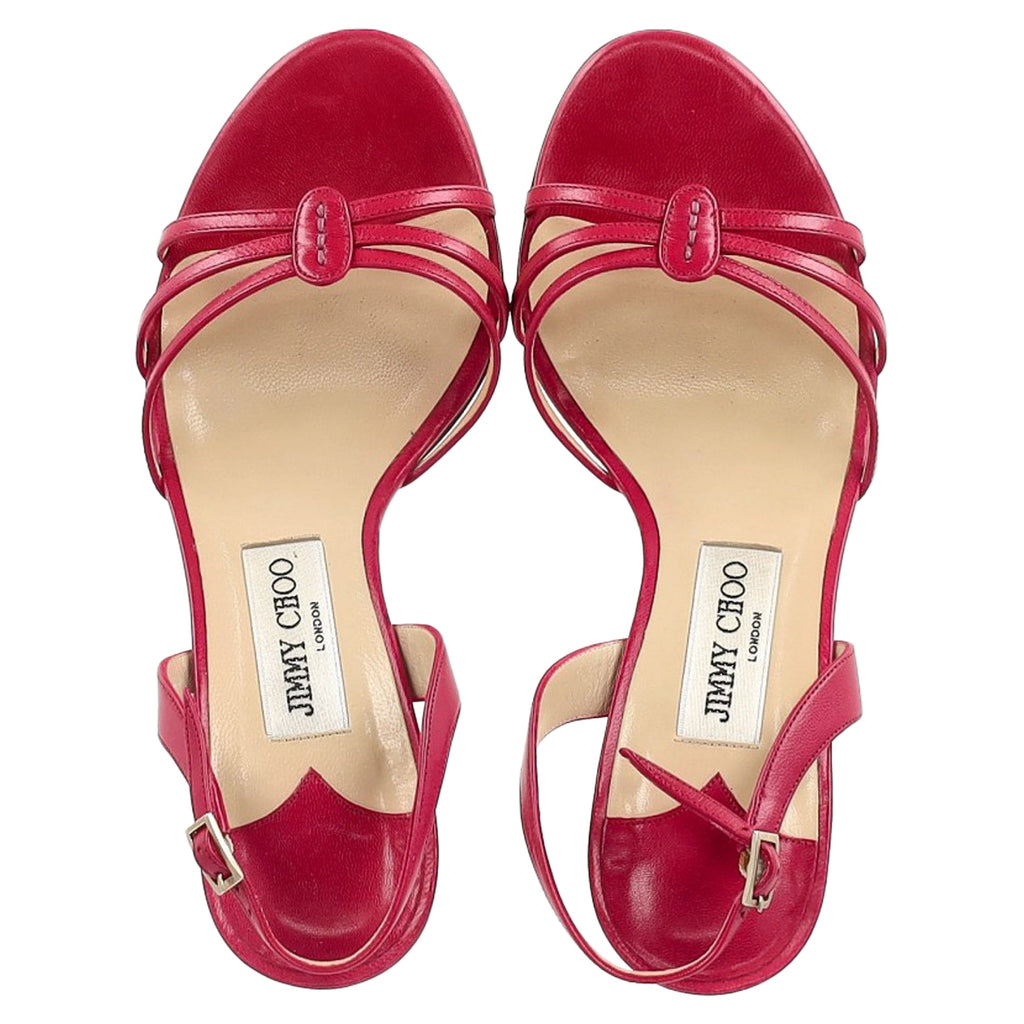 Jimmy Choo Slingback Sandals in Red Leather
