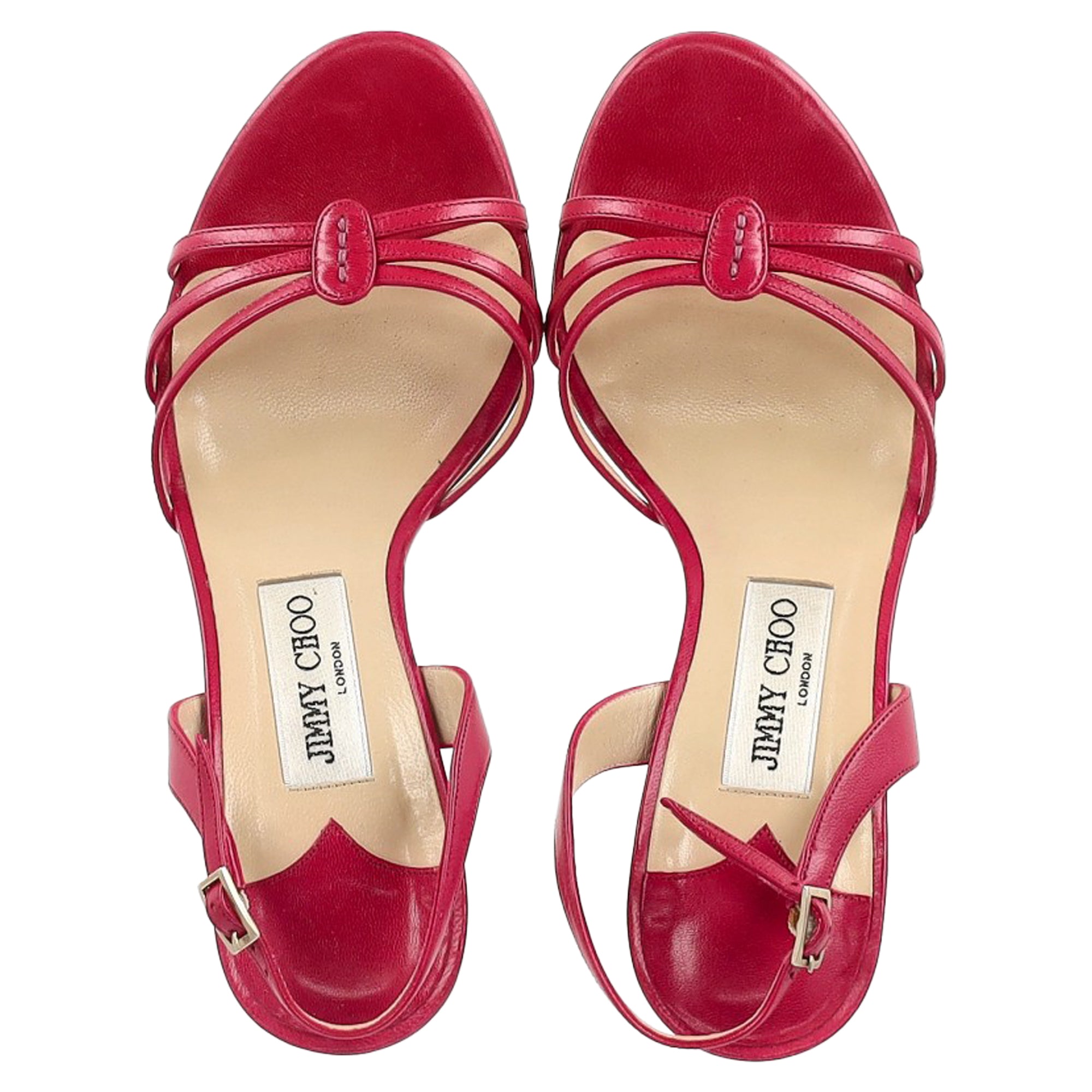 Jimmy Choo Slingback Sandals in Red Leather