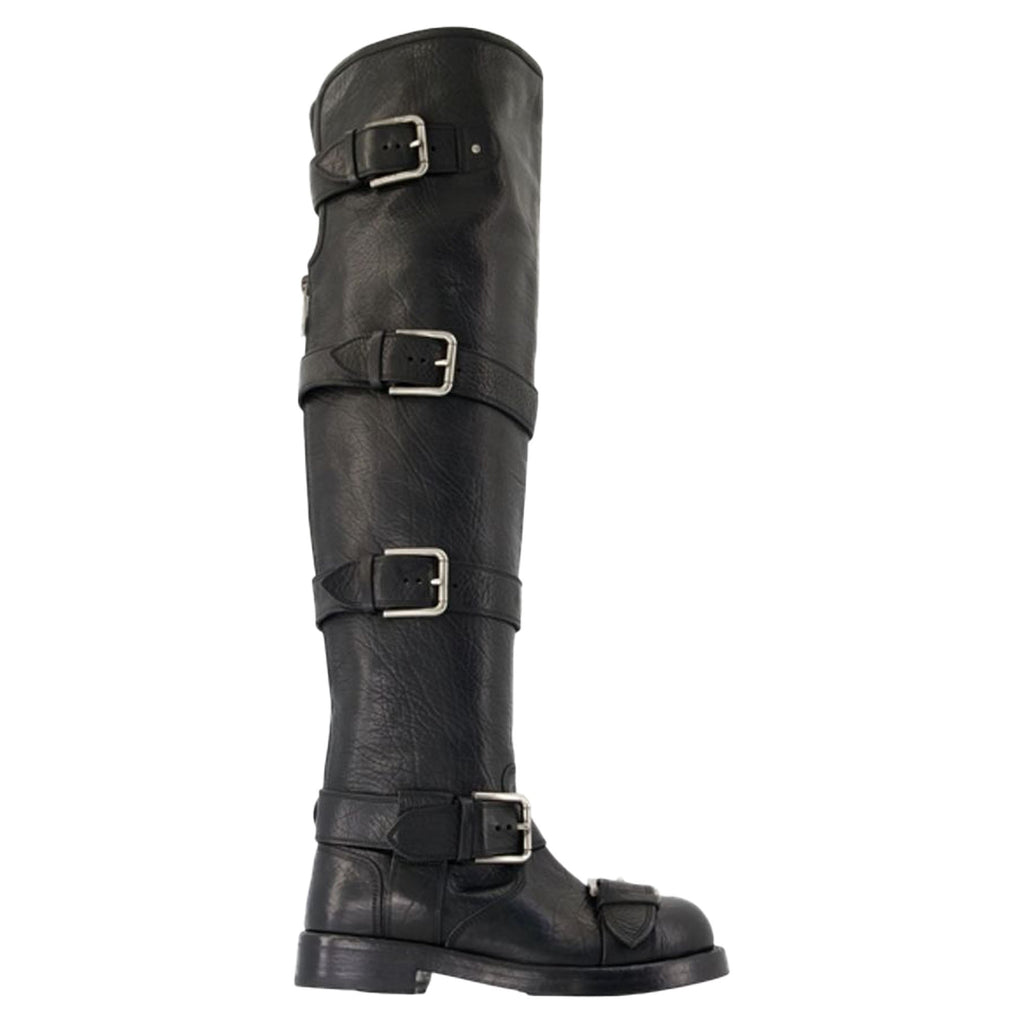 Women's Stivale Boots - Dolce&Gabbana - Leather - Black