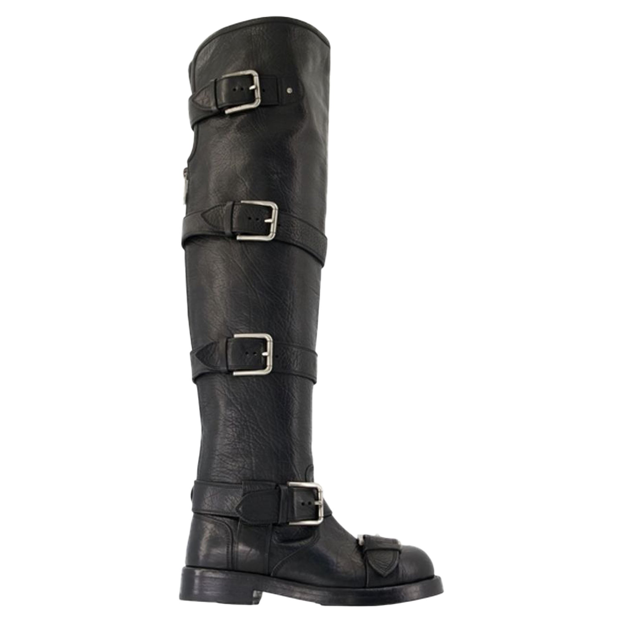 Women's Stivale Boots - Dolce&Gabbana - Leather - Black