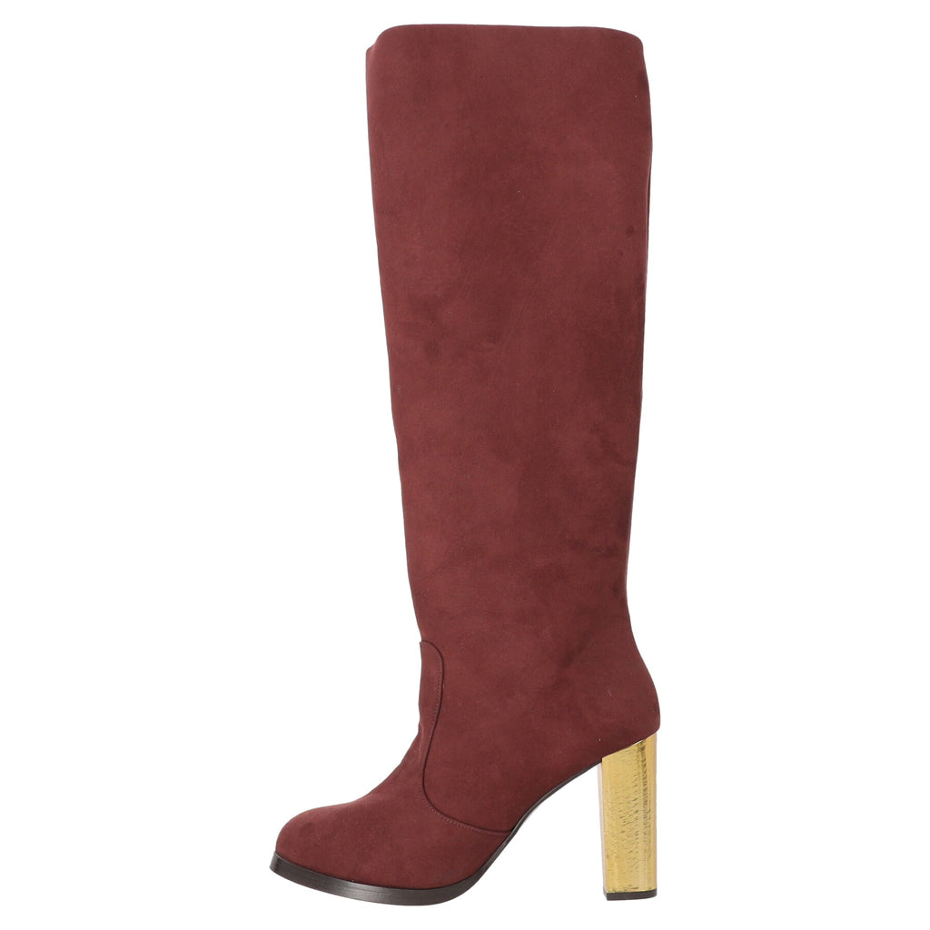 Women's Stella McCartney Knee High Boots in Red Suede