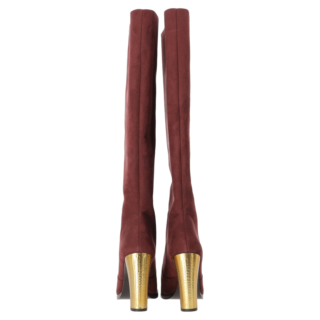 Women's Stella McCartney Knee High Boots in Red Suede