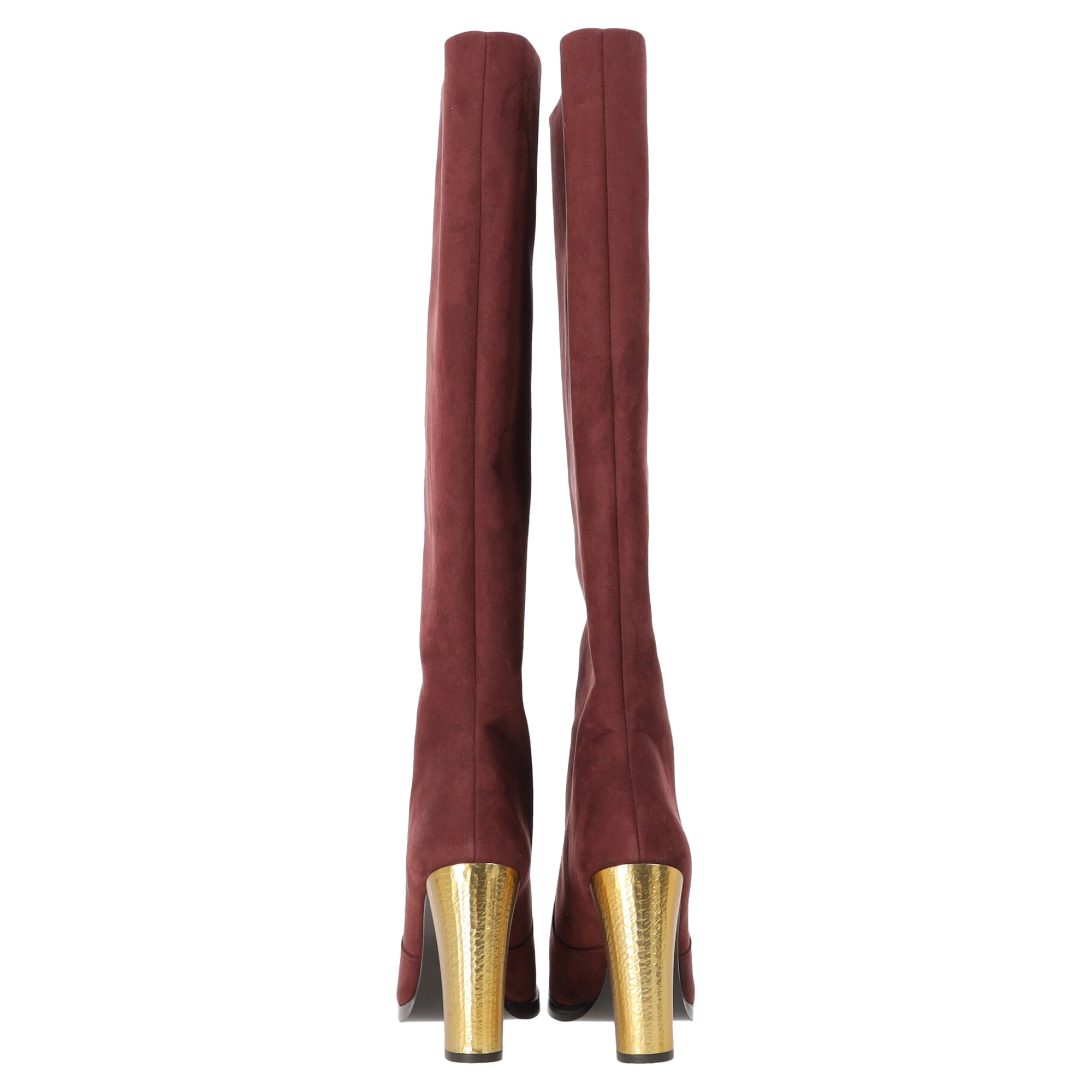 Women's Stella McCartney Knee High Boots in Red Suede
