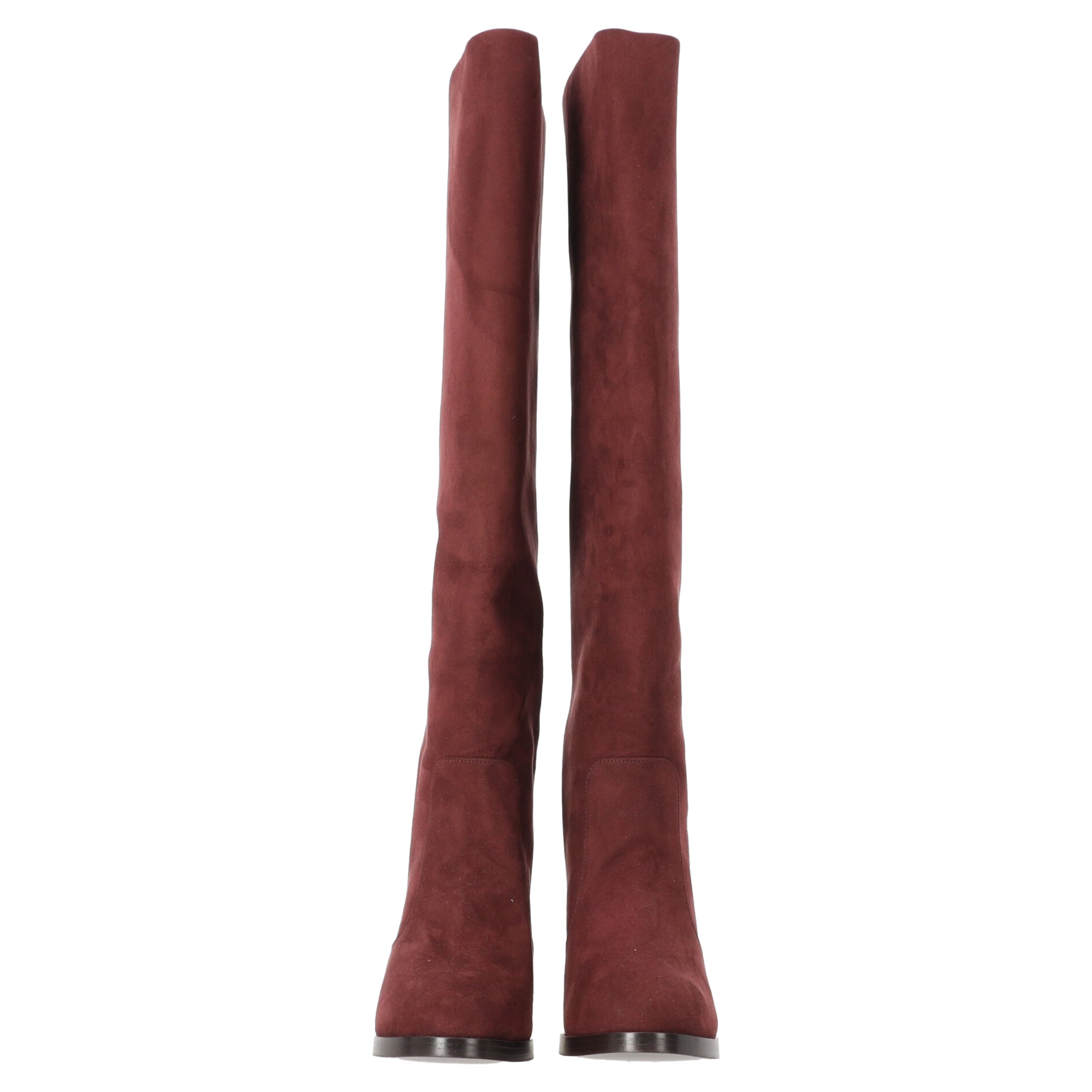 Women's Stella McCartney Knee High Boots in Red Suede