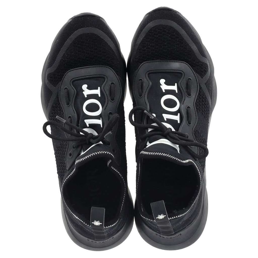 Men's Dior B21 Low Top Sneakers in Black Neoprene