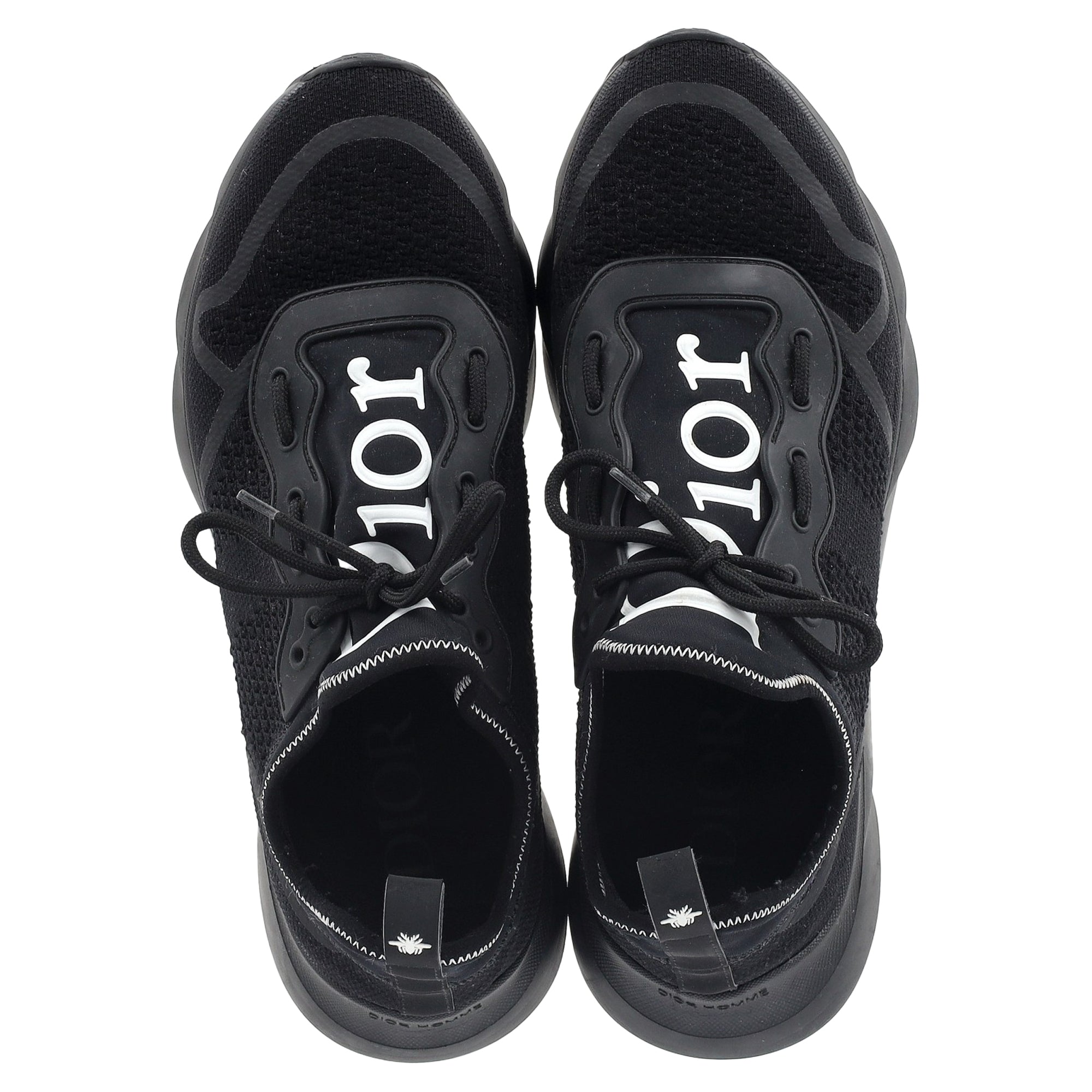 Men's Dior B21 Low Top Sneakers in Black Neoprene