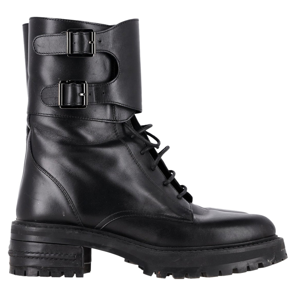 Dior D-Trap Ankle Boots in Black Leather