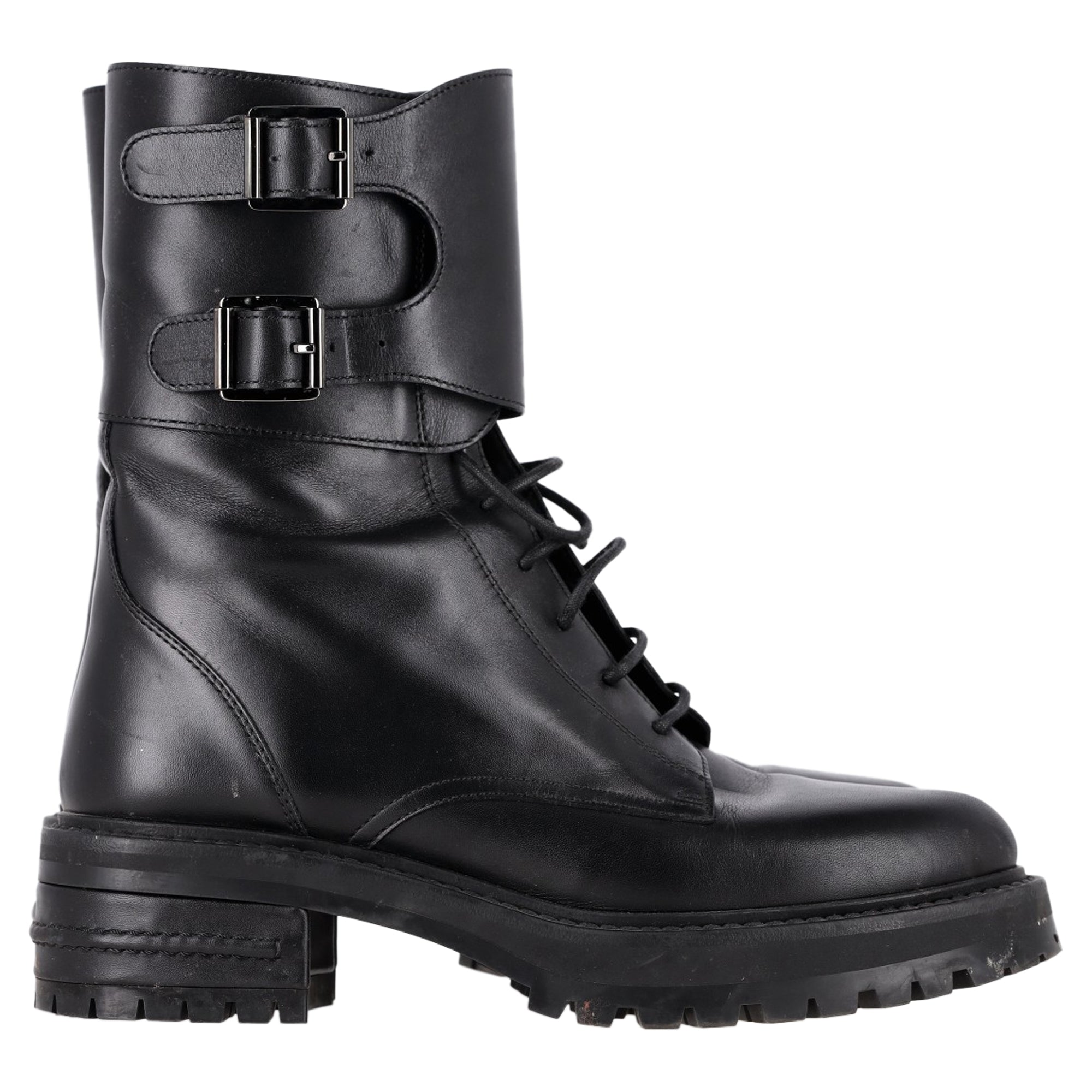 Dior D-Trap Ankle Boots in Black Leather