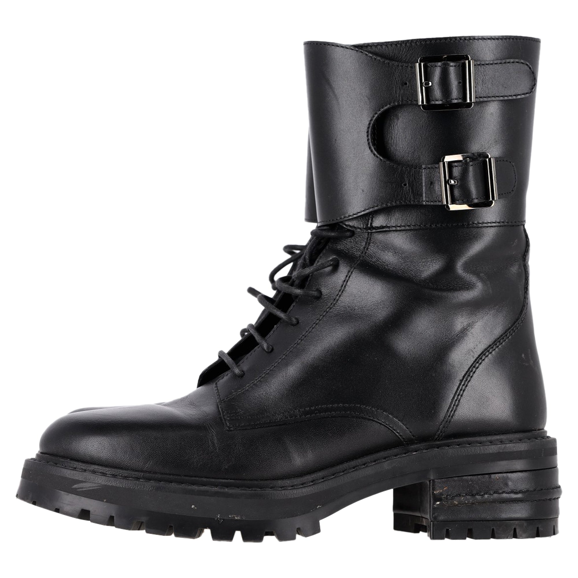 Dior D-Trap Ankle Boots in Black Leather