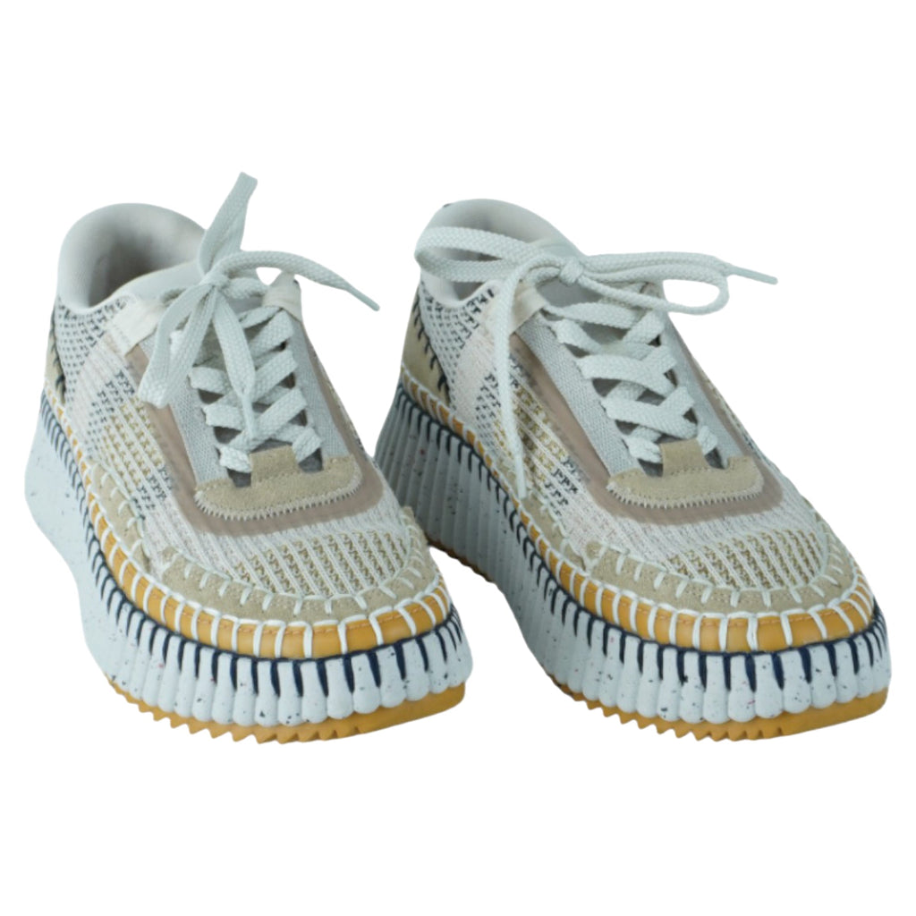 Women's Chloe Multicolor Knit Fabric and Suede Nama Low Top Sneakers