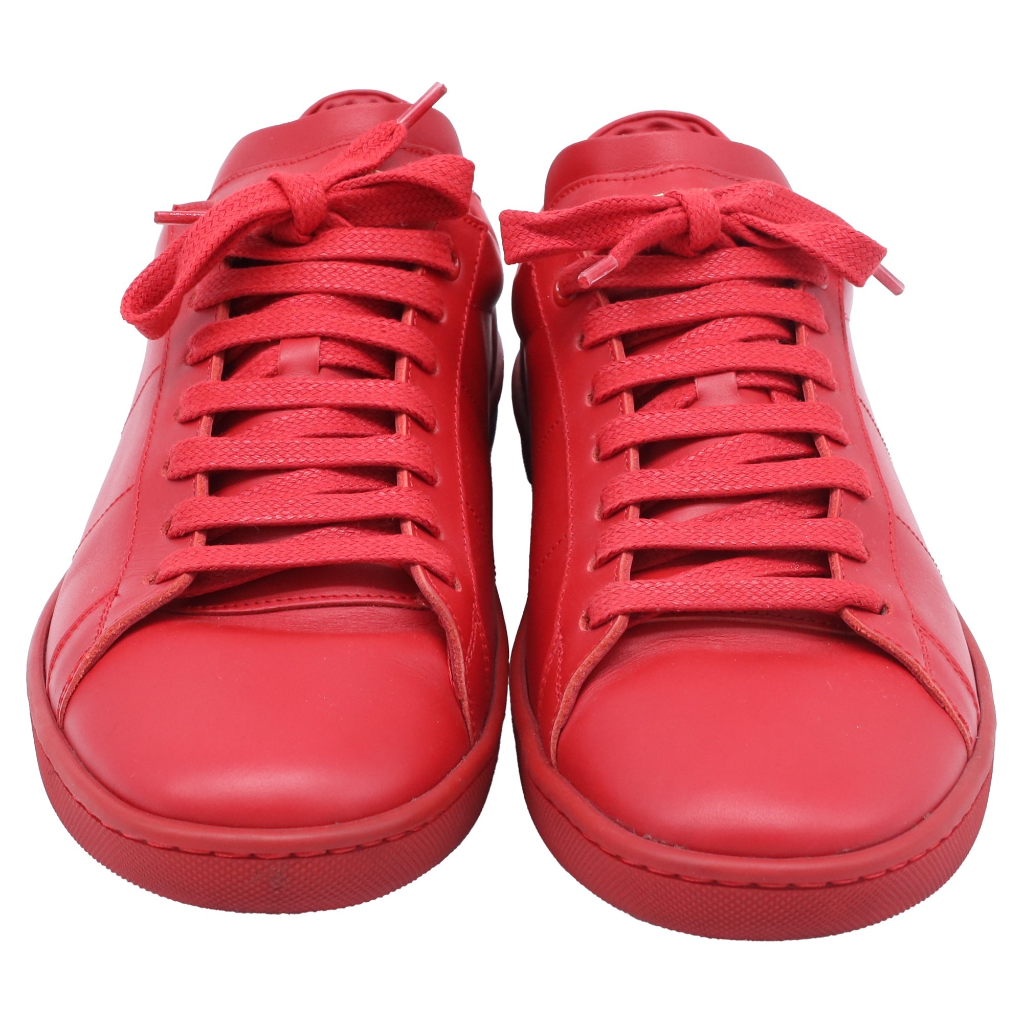 Saint Laurent SL/01 Low-Top Sneakers in Red Calf Leather